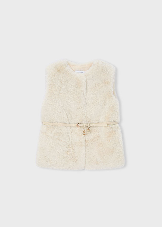 Mayoral Fur vest with belt