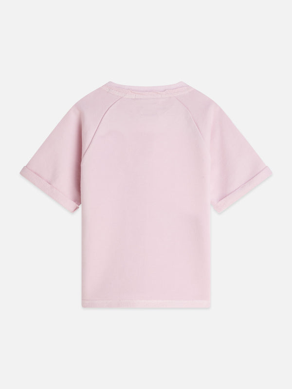Meisjes FRONT AND BACK ARTWORK SHORTSLEEVE SWEATSHIRT van Scotch & Soda in de kleur LILAC SNOW in maat 176.