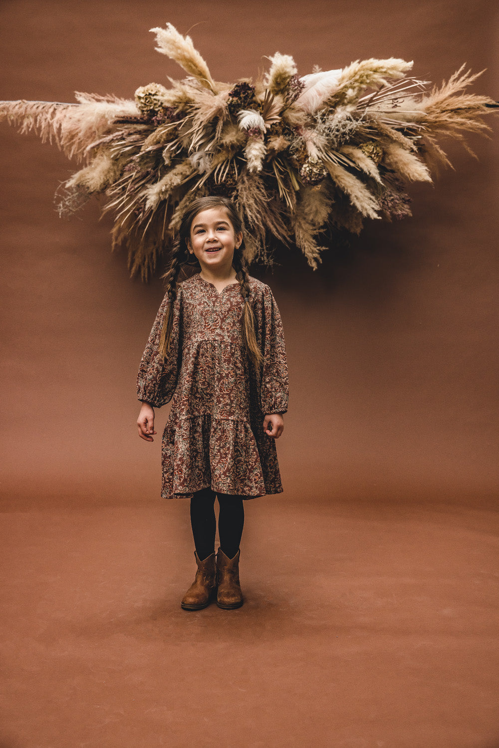 Meisjes Crinkle Wide Dress van LOOXS Little in de kleur Indian block print in maat 128.