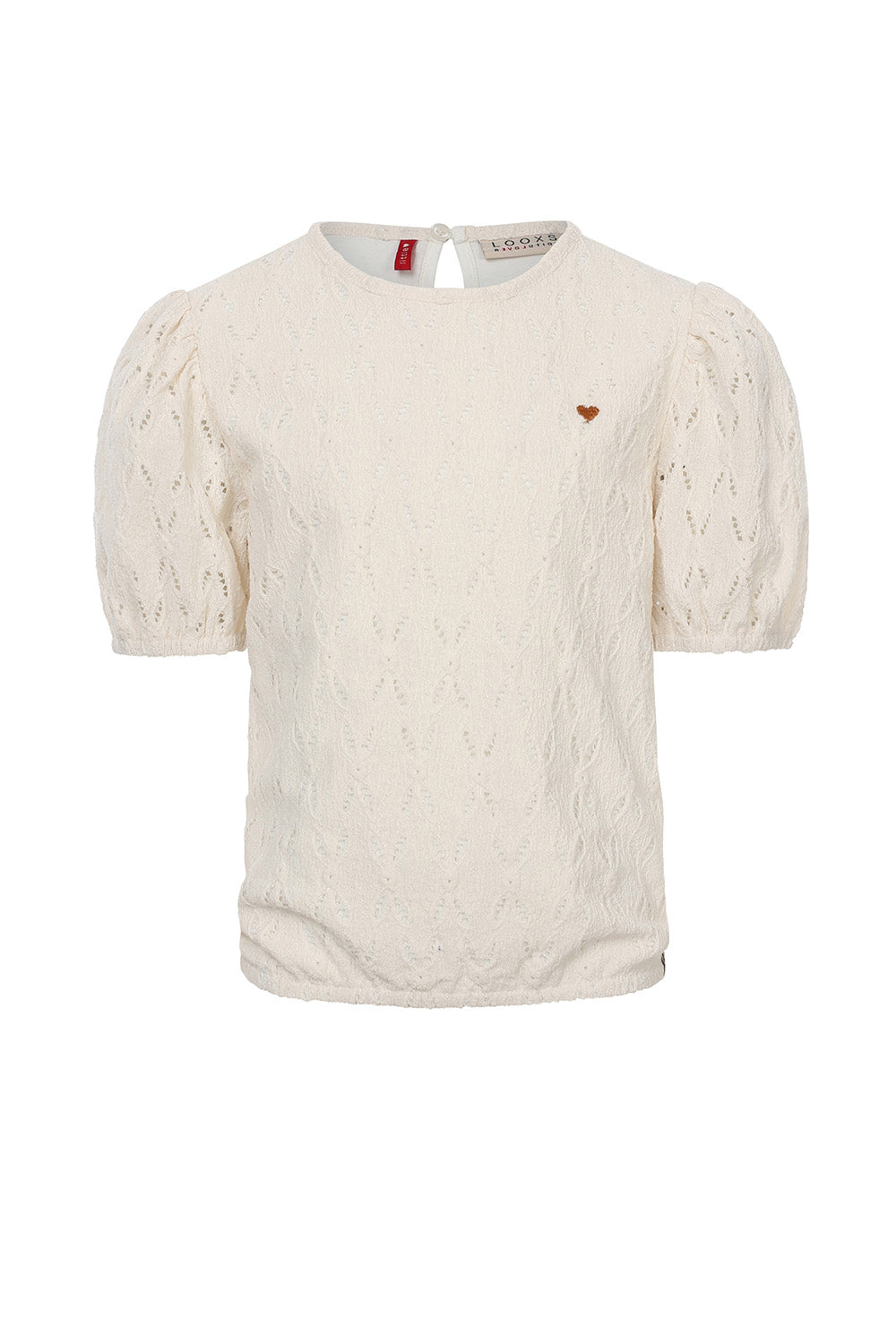 Meisjes Lace Top van LOOXS Little in de kleur Ivory in maat 128.