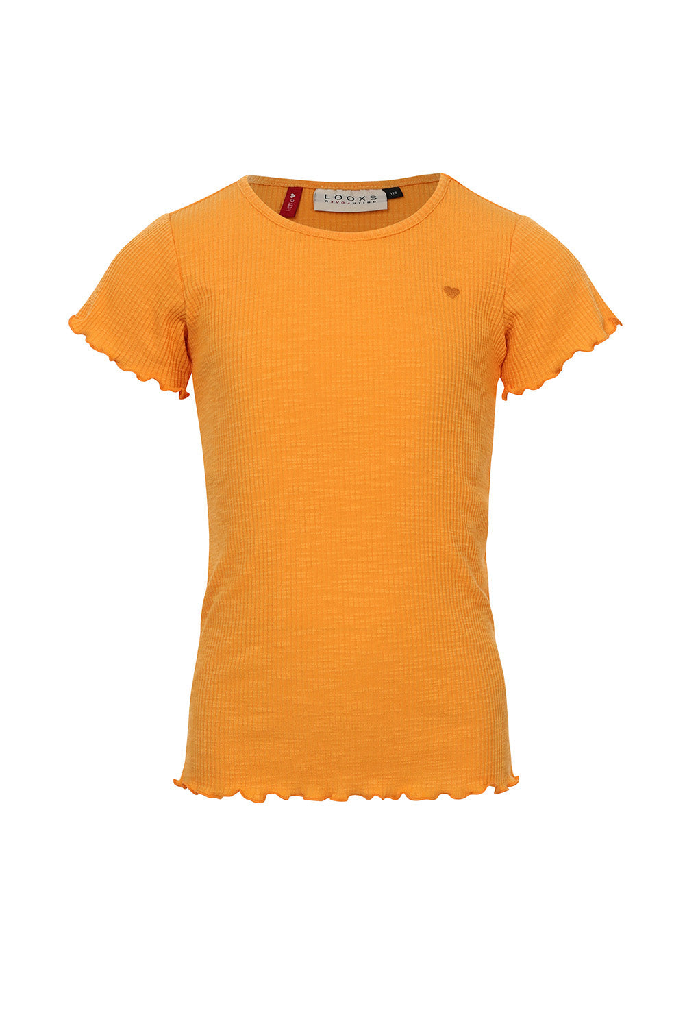 Meisjes Slubrib T-Shirt van LOOXS Little in de kleur Orange in maat 128.