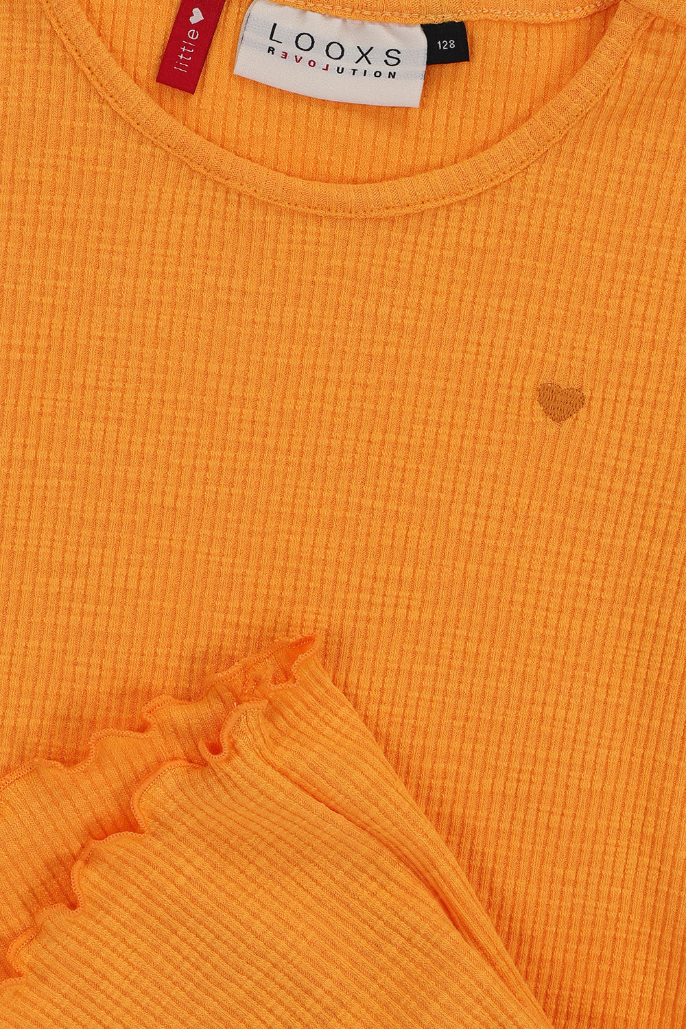 Meisjes Slubrib T-Shirt van LOOXS Little in de kleur Orange in maat 128.