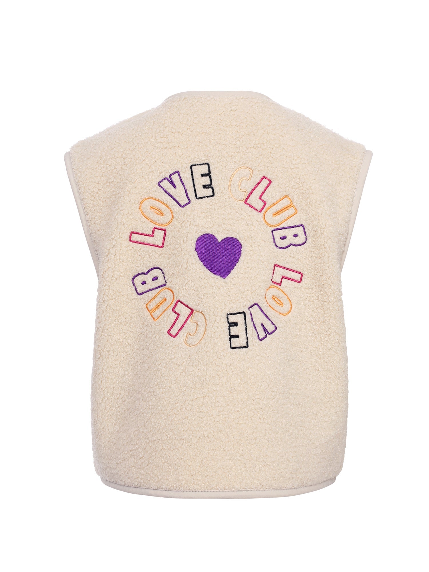 Meisjes Teddy Gilet van LOOXS Little in de kleur Dove white in maat 128-134.