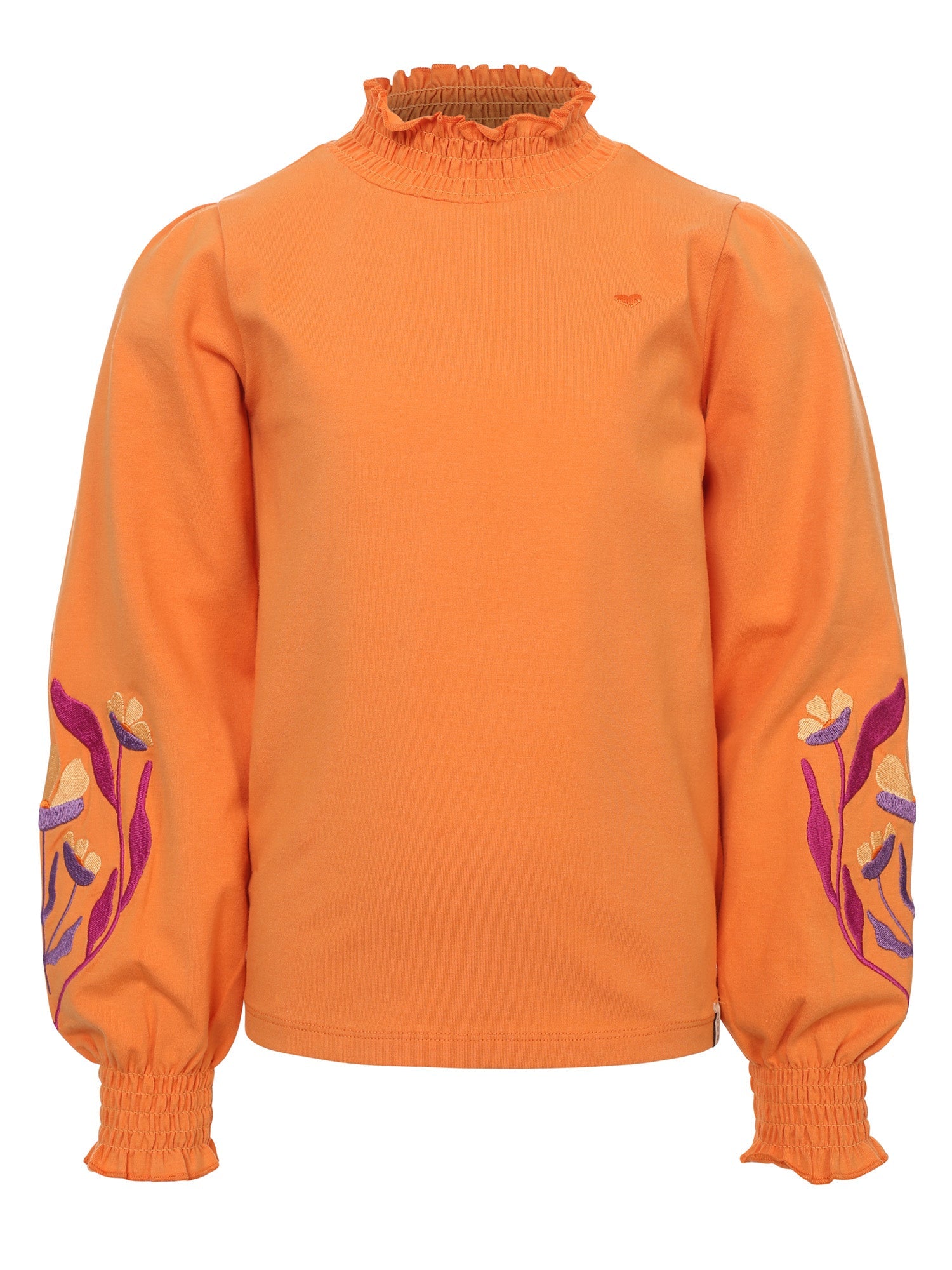 Meisjes T-Shirt Longsleeve van LOOXS Little in de kleur Bright orange in maat 128.
