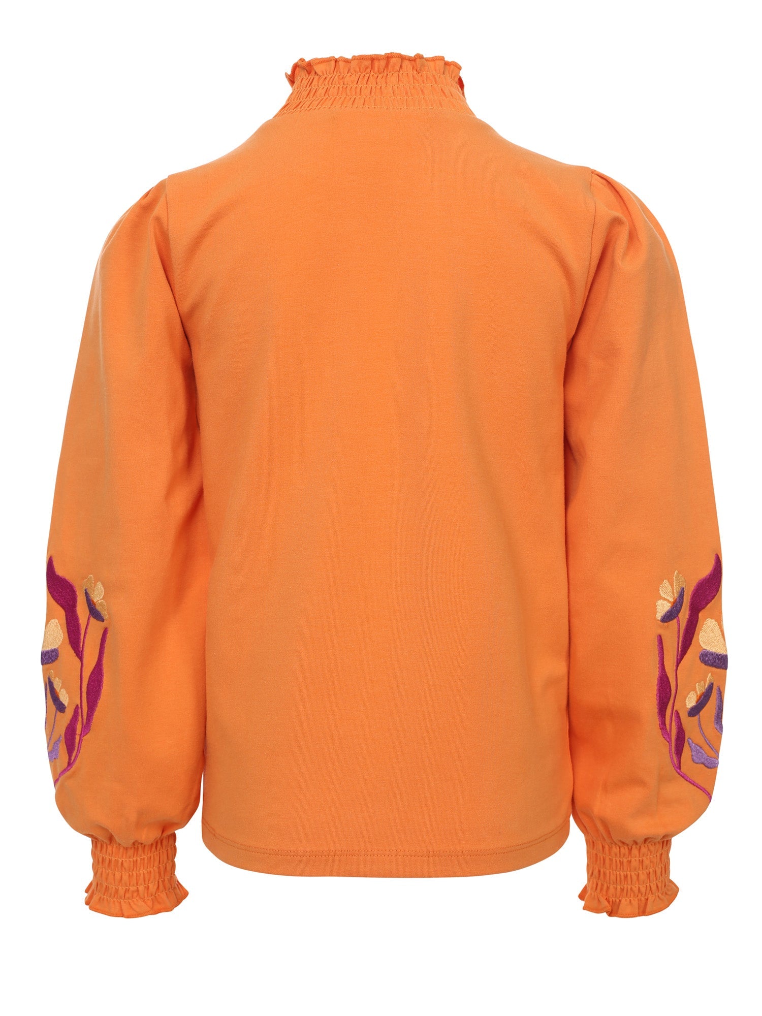 Meisjes T-Shirt Longsleeve van LOOXS Little in de kleur Bright orange in maat 128.