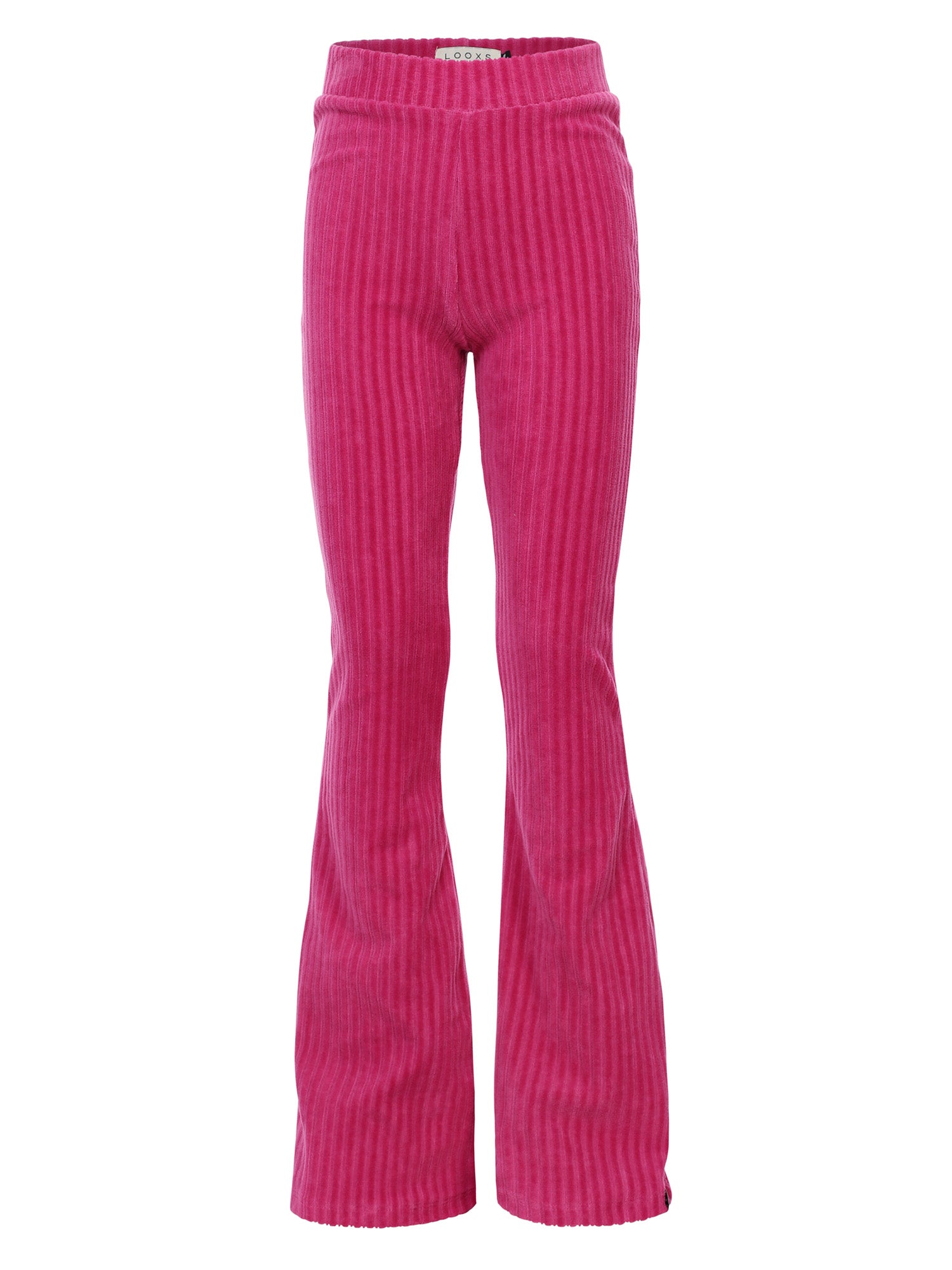Meisjes Velvet Rib Pants van LOOXS Little in de kleur magenta pink in maat 128.
