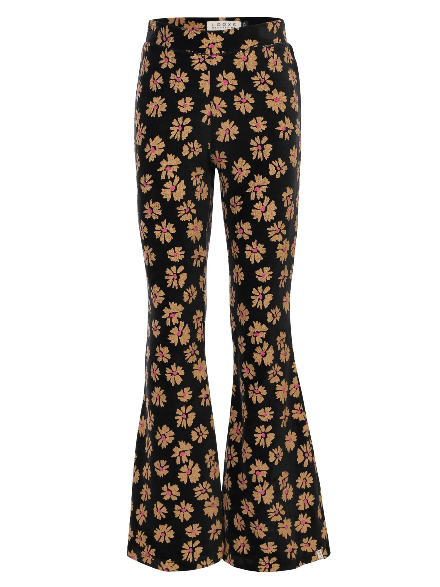 Meisjes Velvet Flaire Pants van LOOXS Little in de kleur soft winterflower in maat 128.