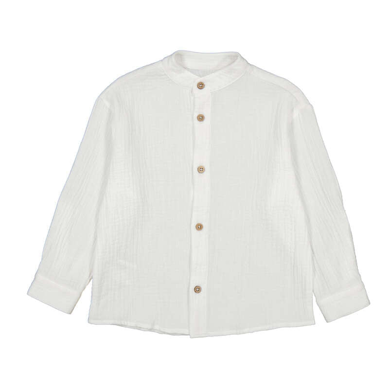 Jongens L/s buttondown shirt van Mayoral in de kleur Cream in maat 128.