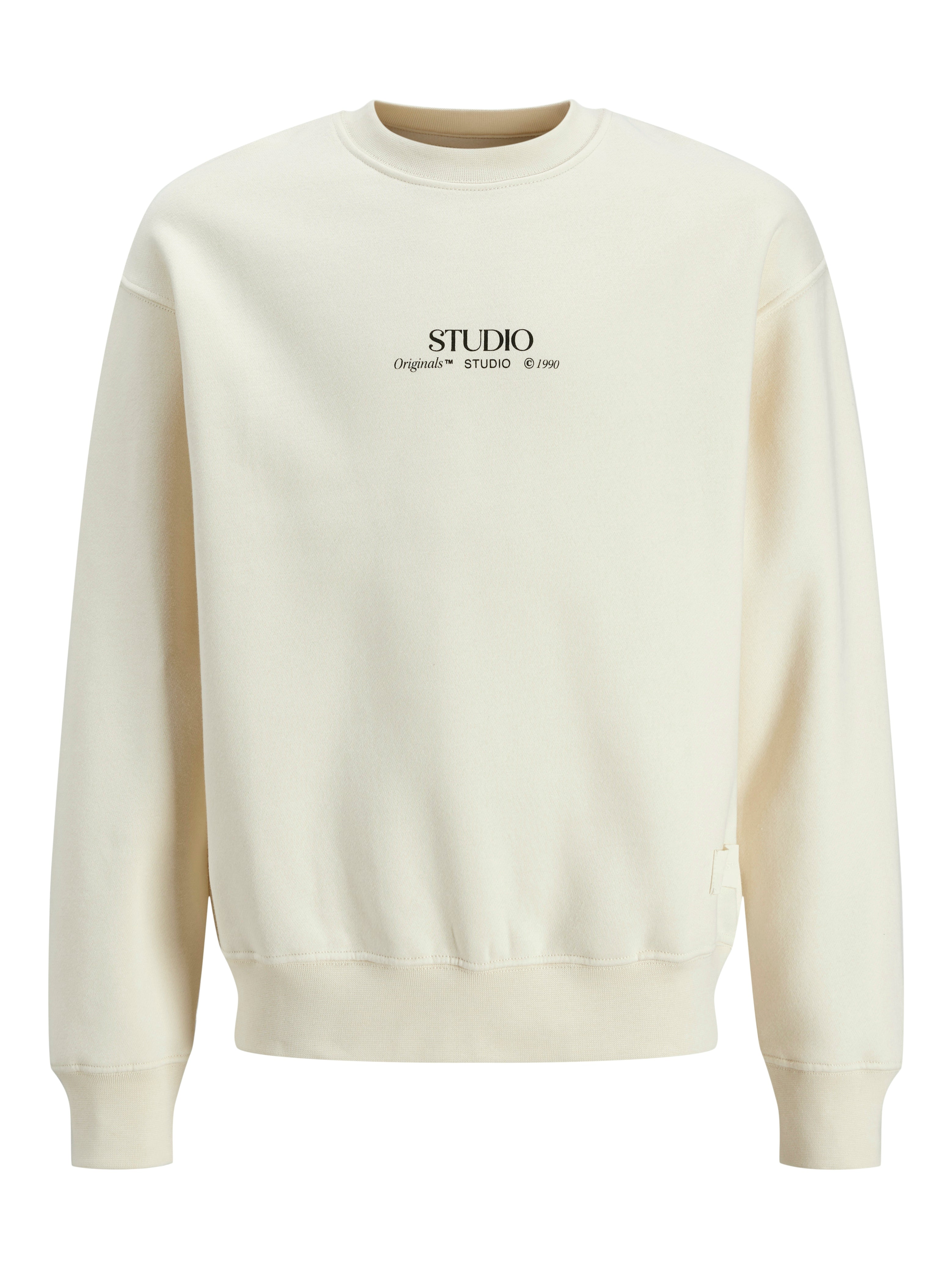 Jongens JORBROOKLYN GRAPHIC SWEAT CREW NEC JNR van Jack & Jones Junior in de kleur Antique White VOLUME in maat 176.