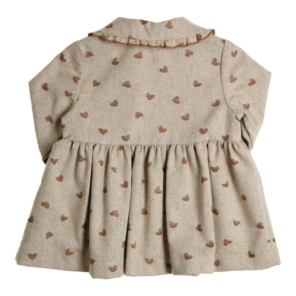 Meisjes Dress Grayce van Gymp in de kleur Beige - Brown in maat 92.