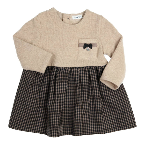 Meisjes Dress Dion van Gymp in de kleur Black - Beige in maat 92.