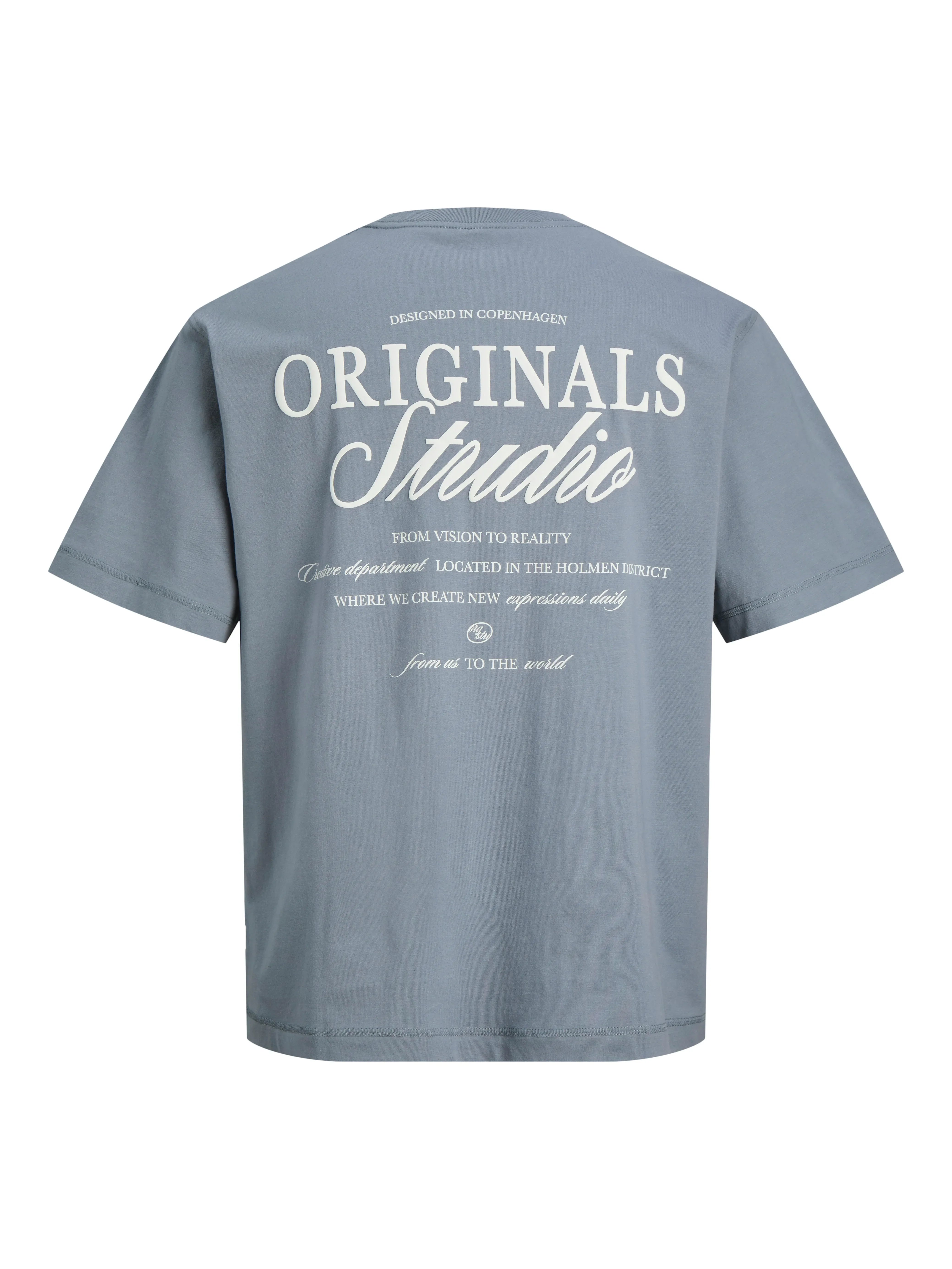 Jongens JORNORREBRO TYPO TEE SS CREW NECK SN JNR van Jack & Jones Junior in de kleur Tradewinds in maat 176.