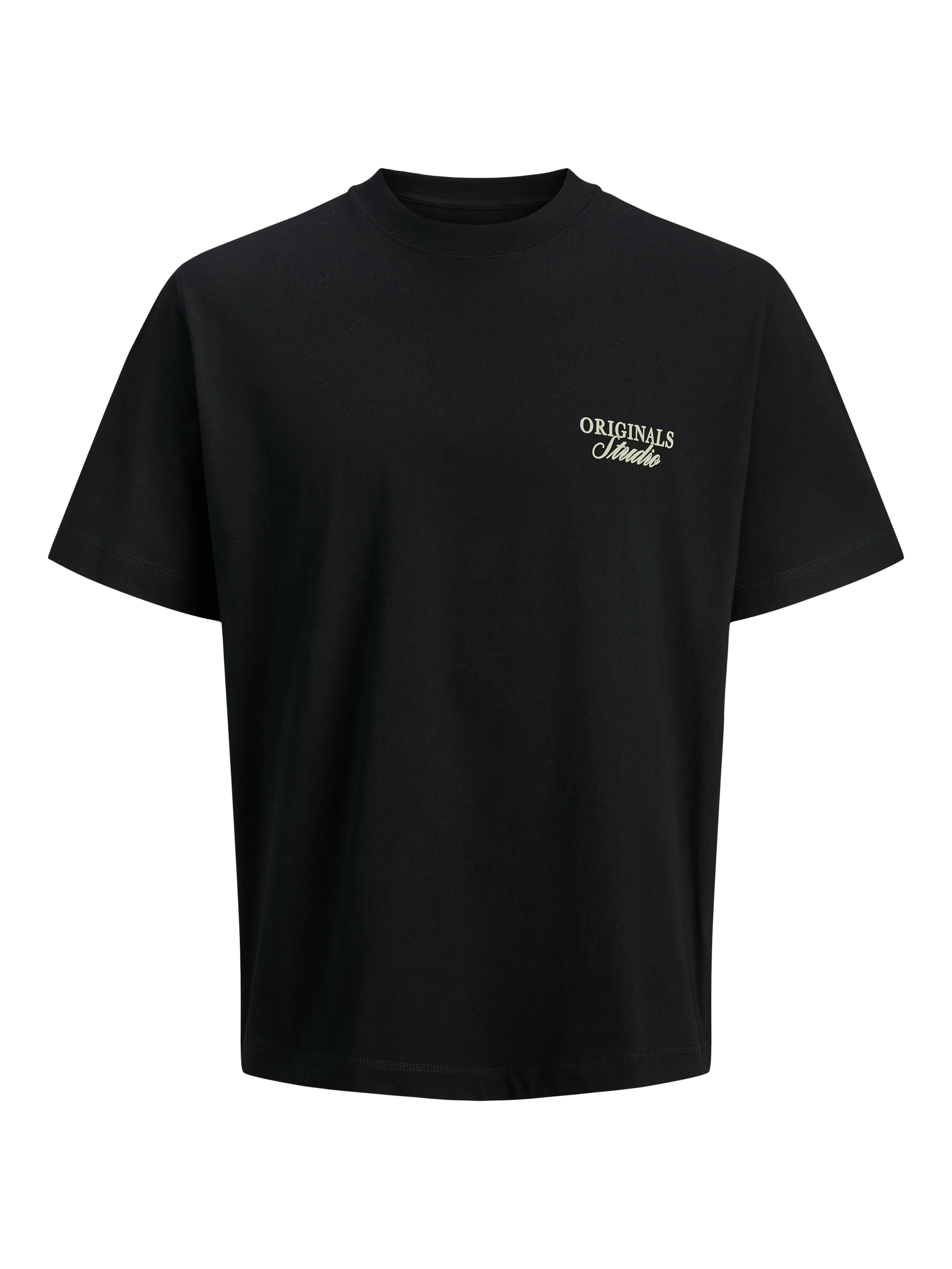 Jongens JORNORREBRO TYPO TEE SS CREW NECK SN JNR van Jack & Jones Junior in de kleur Black in maat 176.