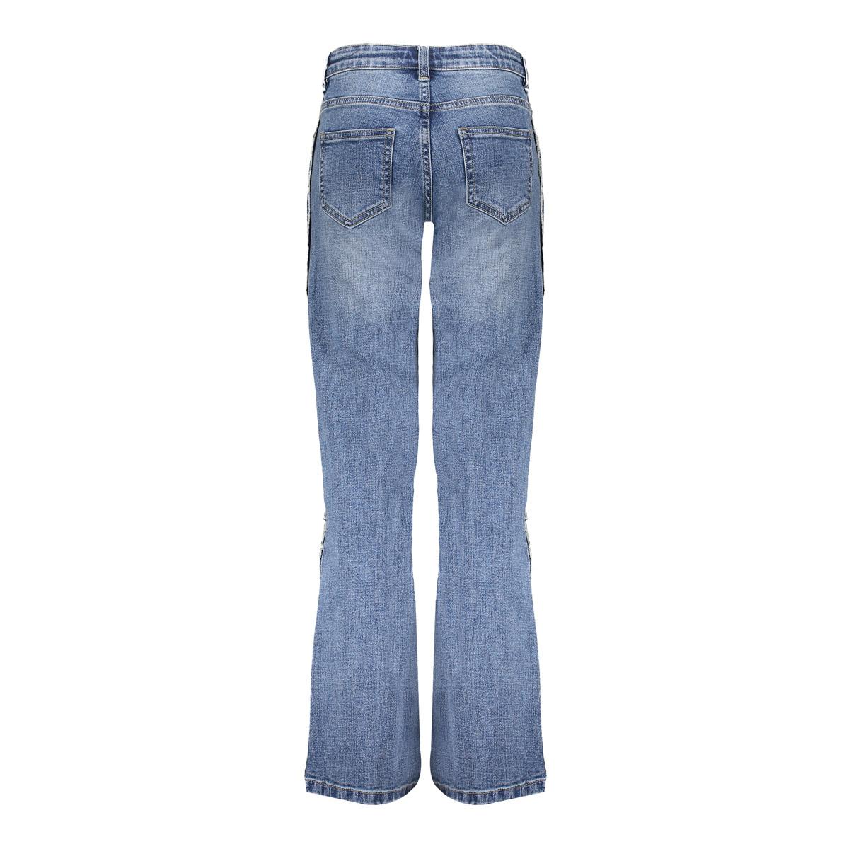 Meisjes Jeans piping van Geisha in de kleur Stonewash denim in maat 176.