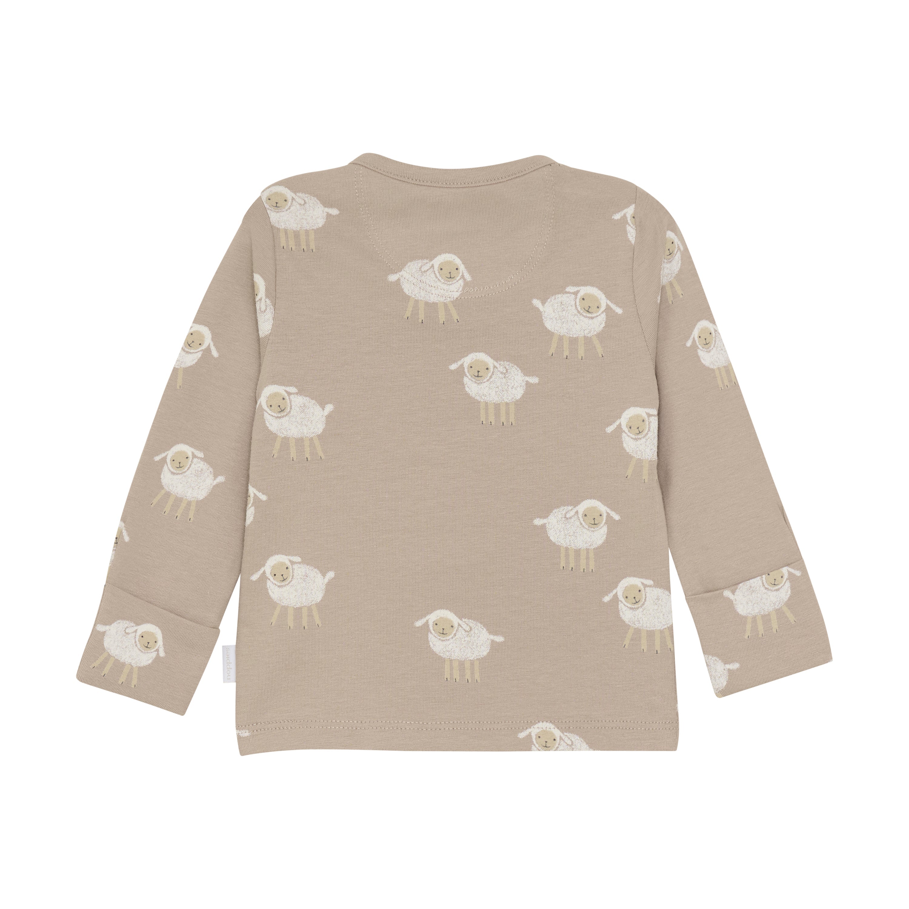 Unisexs Unisex Tee Sybaris long sleeve van Noppies in de kleur Sand in maat 68.