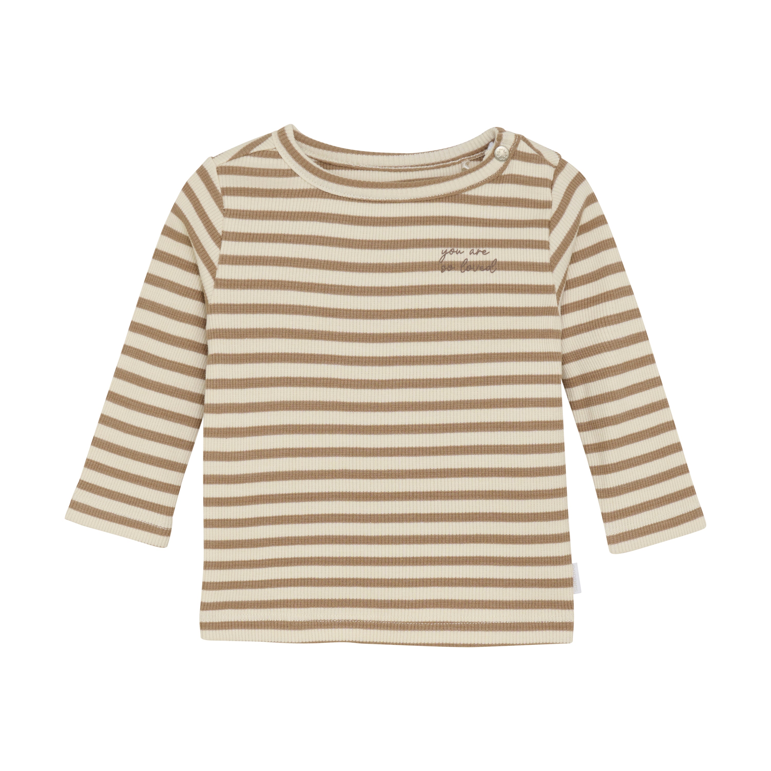 Unisexs Unisex Tee Seguin long sleeve van Noppies in de kleur Brown in maat 68.