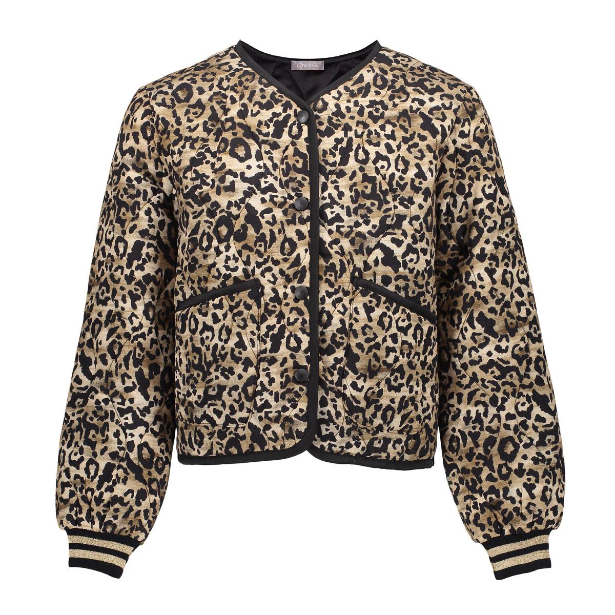 Meisjes Bomber leopard van Geisha in de kleur Black/sand in maat 176.