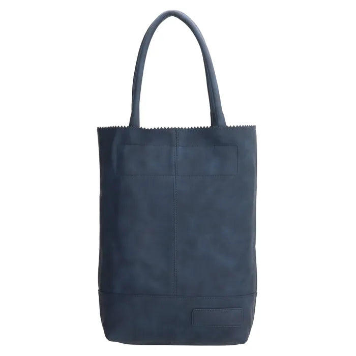 Zebra Natural bag kartel met drukknoop - Jeansblauw