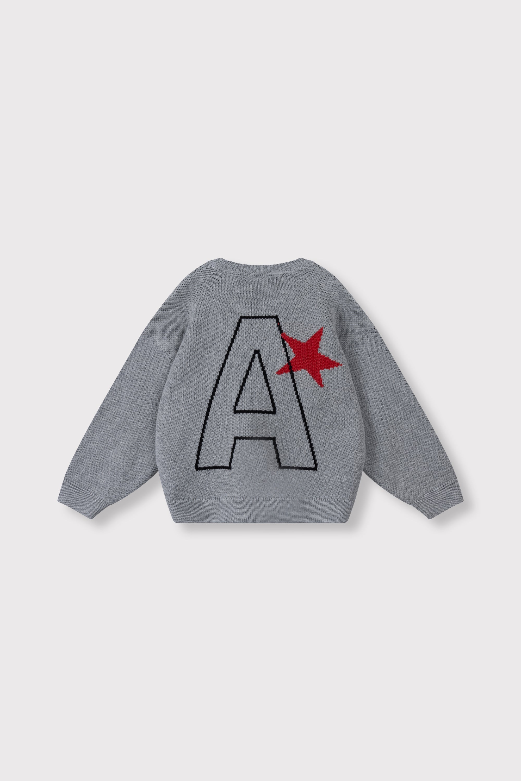 Meisjes Sweater stars van ALIX Mini in de kleur Soft grey melange in maat 158-164.