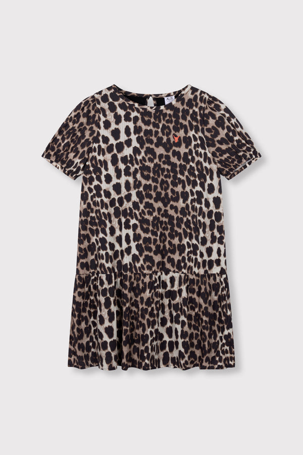 Meisjes woven animal dress van ALIX Mini in de kleur animal in maat 158-164.