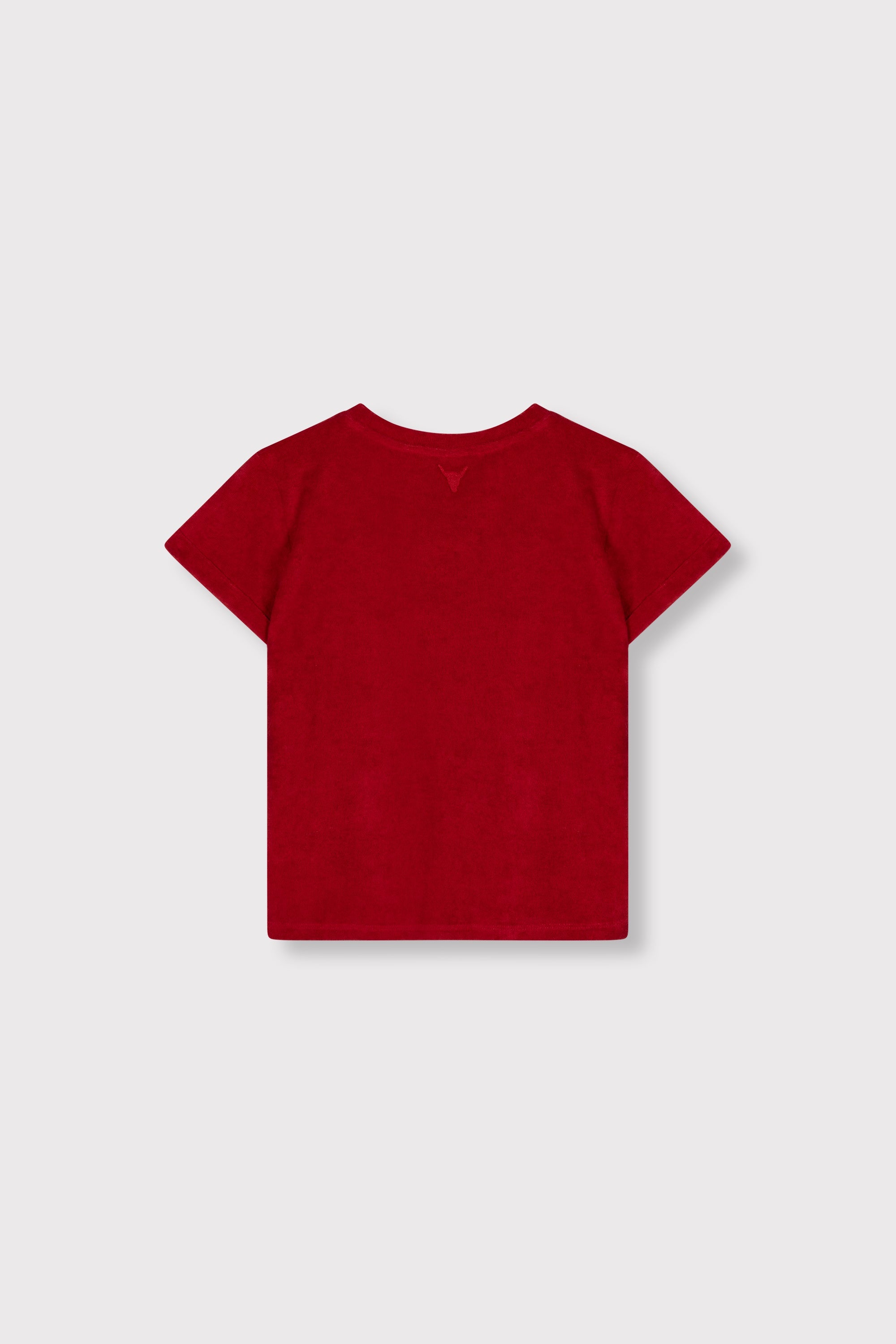 Meisjes knitted terry t-shirt van ALIX Mini in de kleur cerise in maat 158-164.