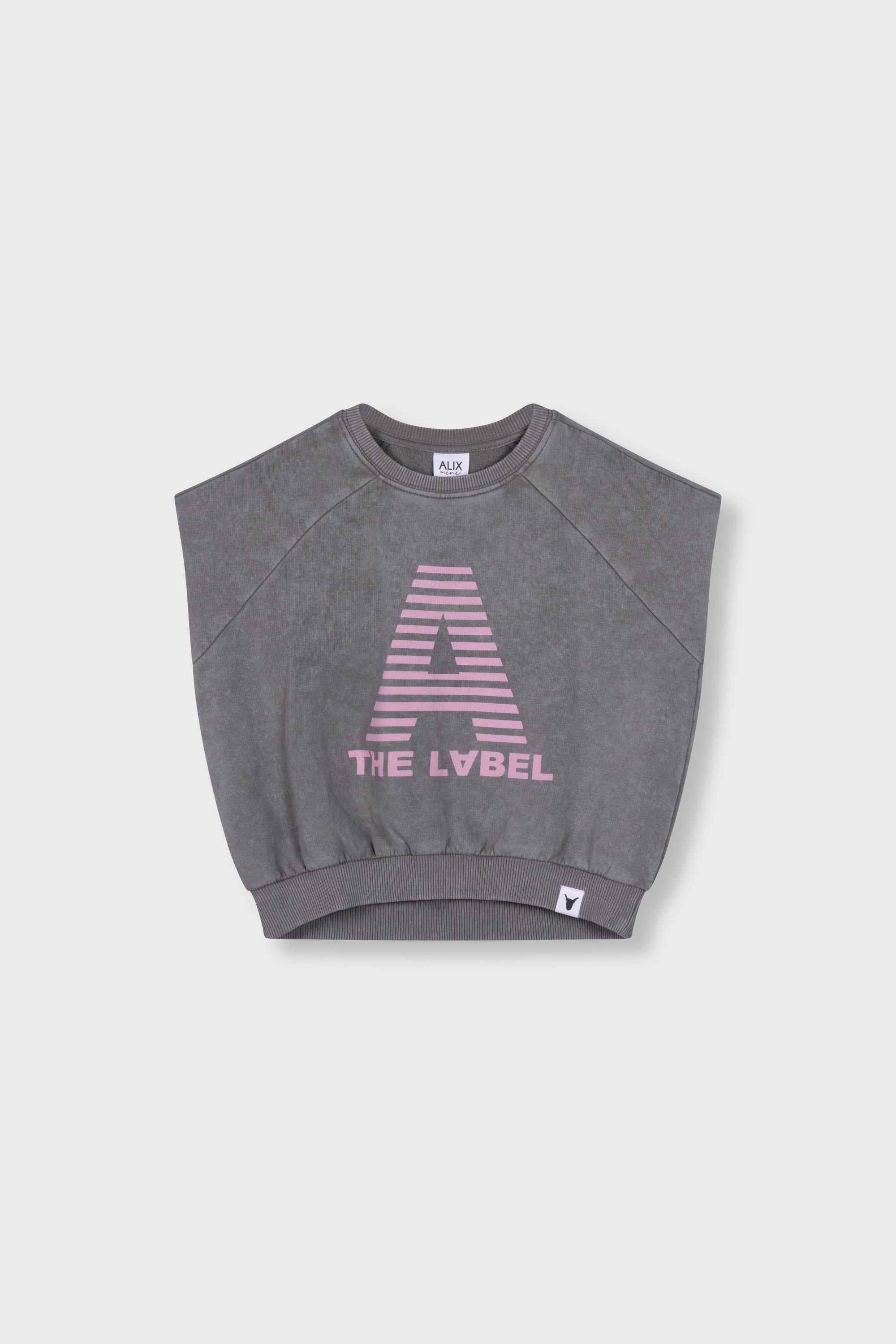 Meisjes knitted sleeveless sweat van ALIX Mini in de kleur charcoal grey in maat 158-164.