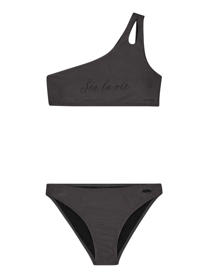 Meisjes PRTYeah JR bikini van Protest in de kleur Anthra Grey in maat 176.