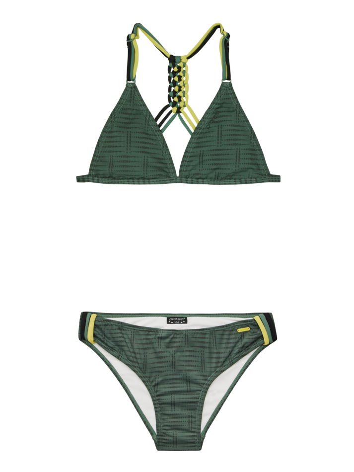 Meisjes PRTFimke 25 JR triangle bikini van Protest in de kleur Veggie Green in maat 176.