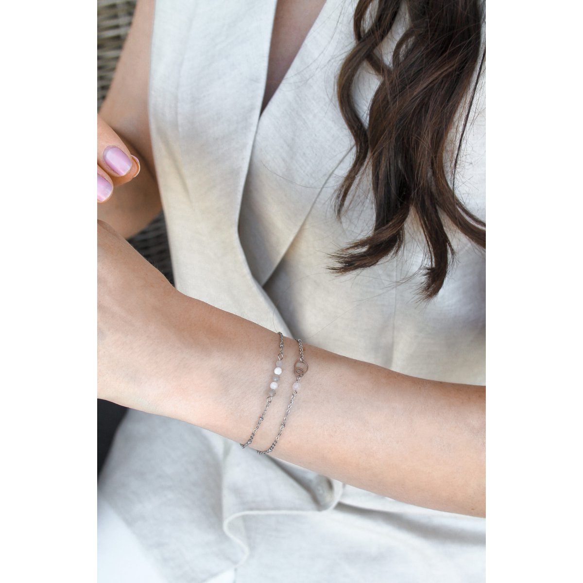 Armband Maansteen & Labradoriet - Zilver