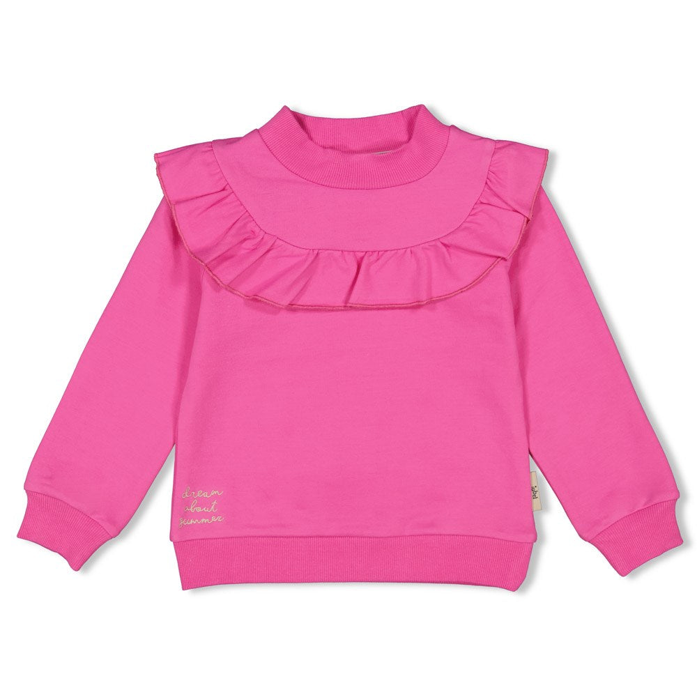 Meisjes Sweater ruches - Dream About Summer van Jubel in de kleur Roze in maat 128.
