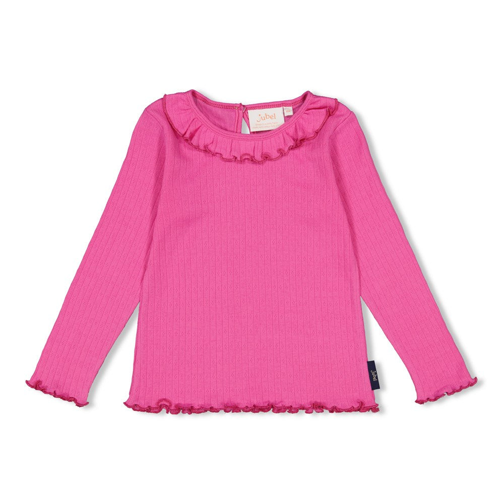 Meisjes Longsleeve rib - Dream About Summer van Jubel in de kleur Roze in maat 128.