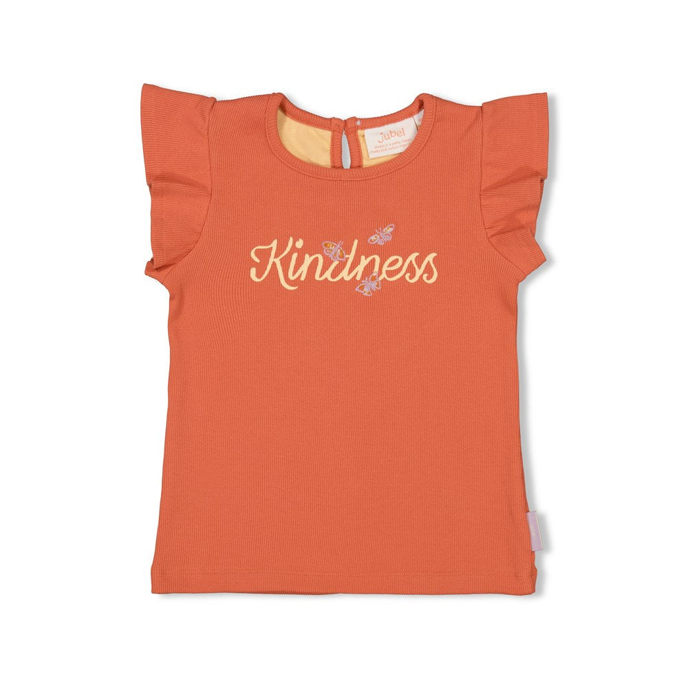 Meisjes T-shirt - Sunny Side Up van Jubel in de kleur Terracotta in maat 128.