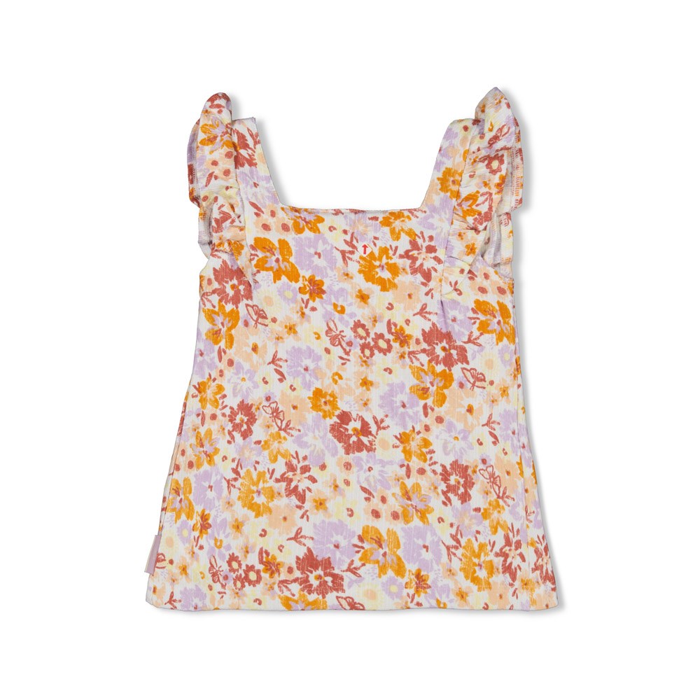 Meisjes Singlet AOP - Sunny Side Up van Jubel in de kleur Offwhite in maat 128.