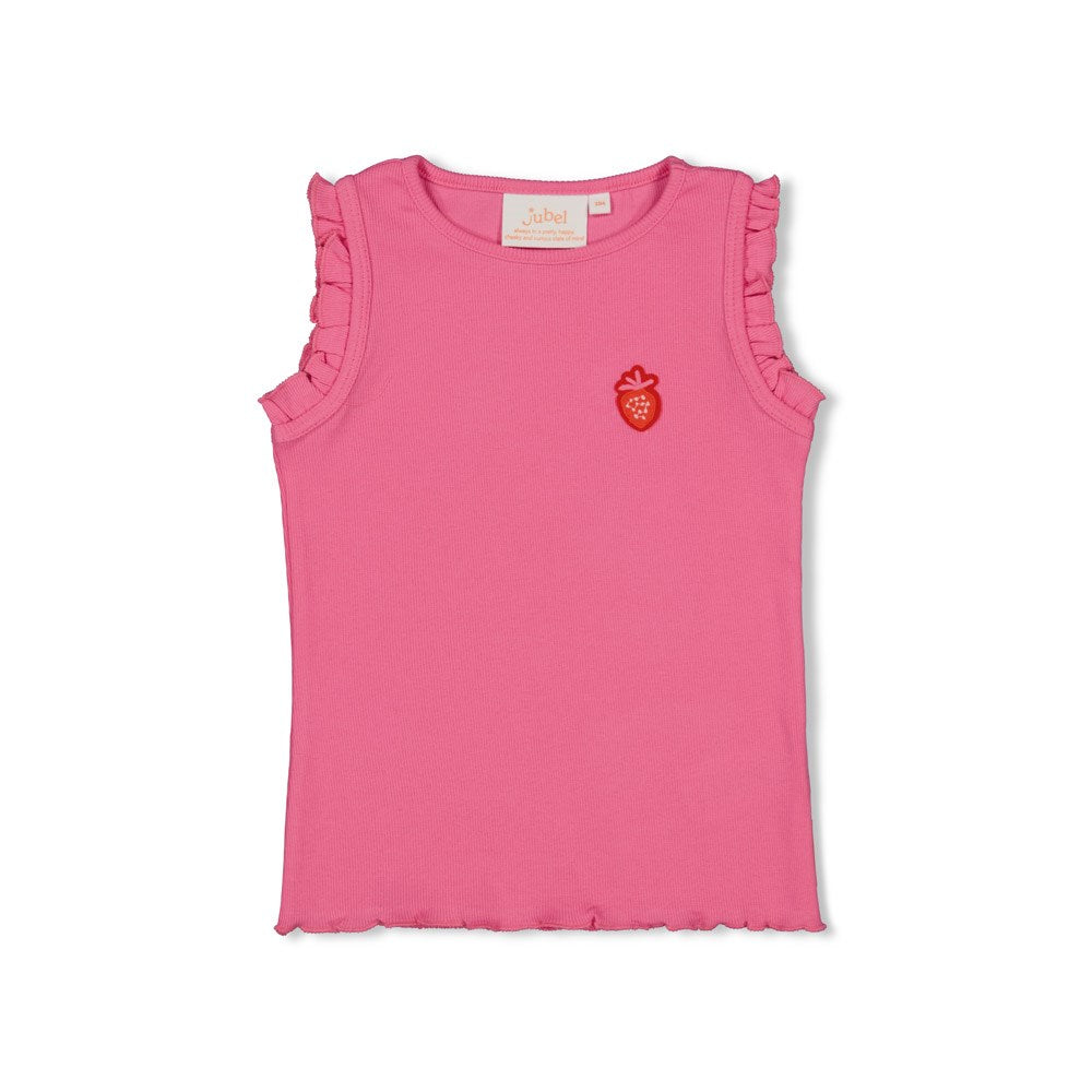 Meisjes Singlet rib - Berry Nice van Jubel in de kleur Roze in maat 128.