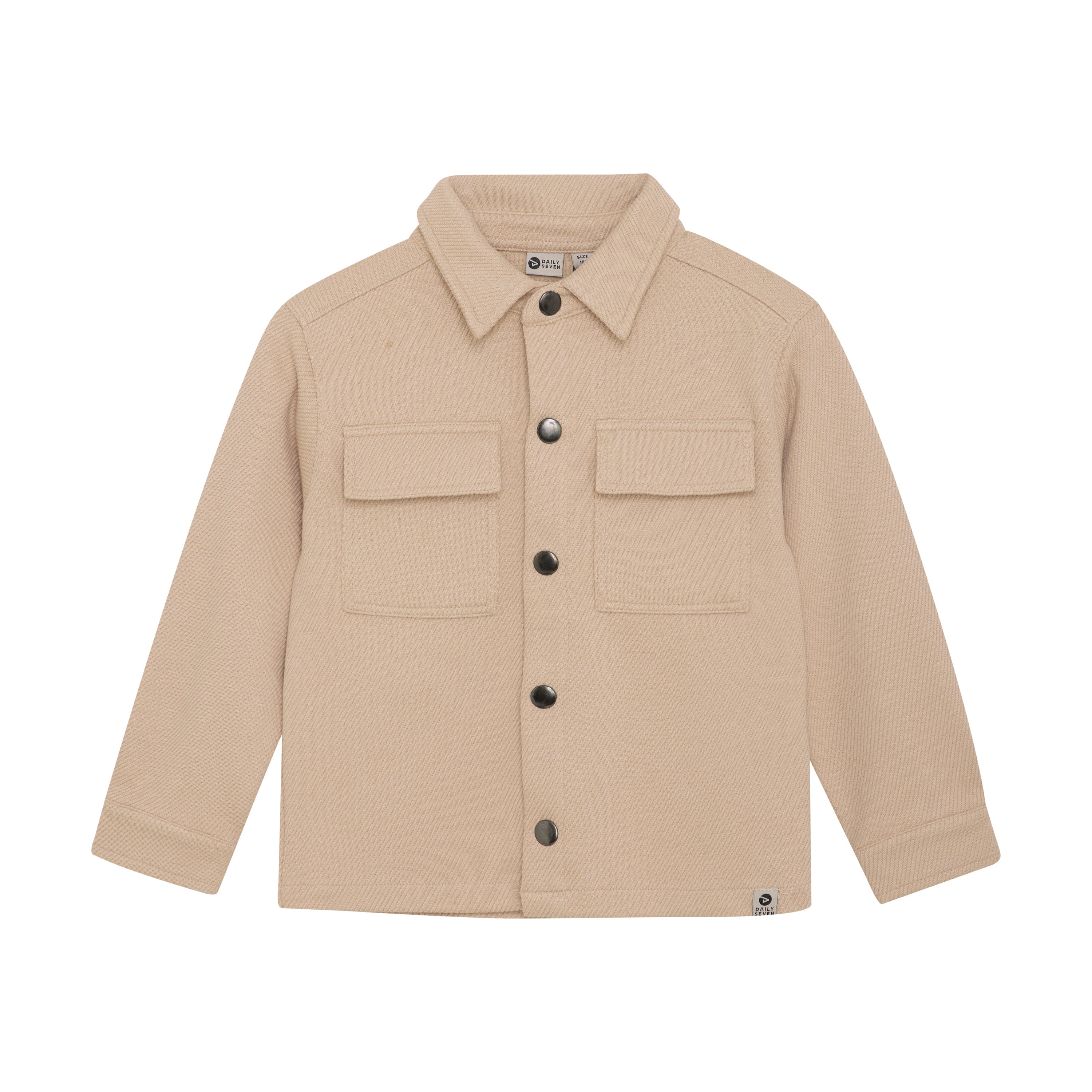 Jongens Shirt Jacket Structure van Daily7 in de kleur Latte Sand in maat 128.