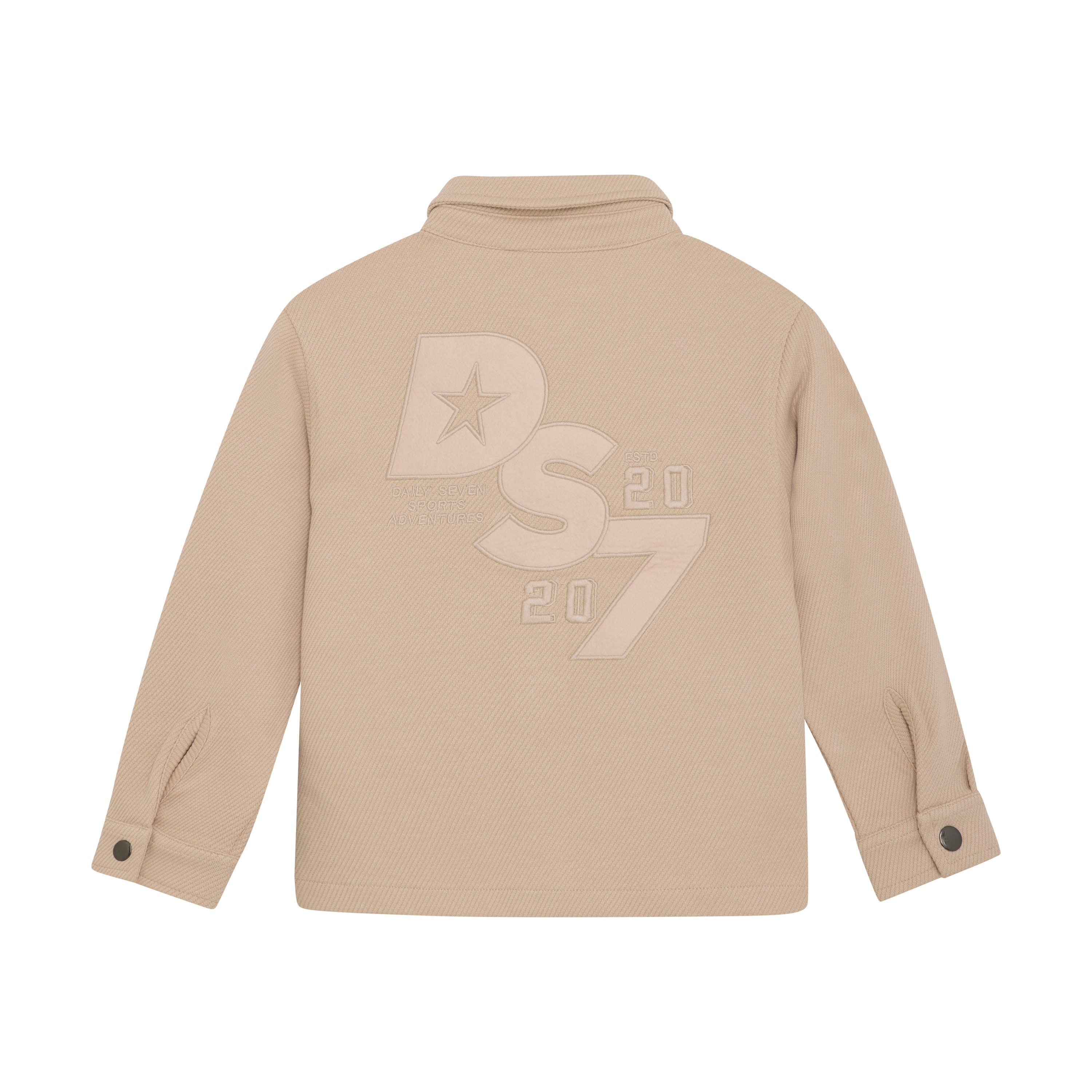 Jongens Shirt Jacket Structure van Daily7 in de kleur Latte Sand in maat 128.