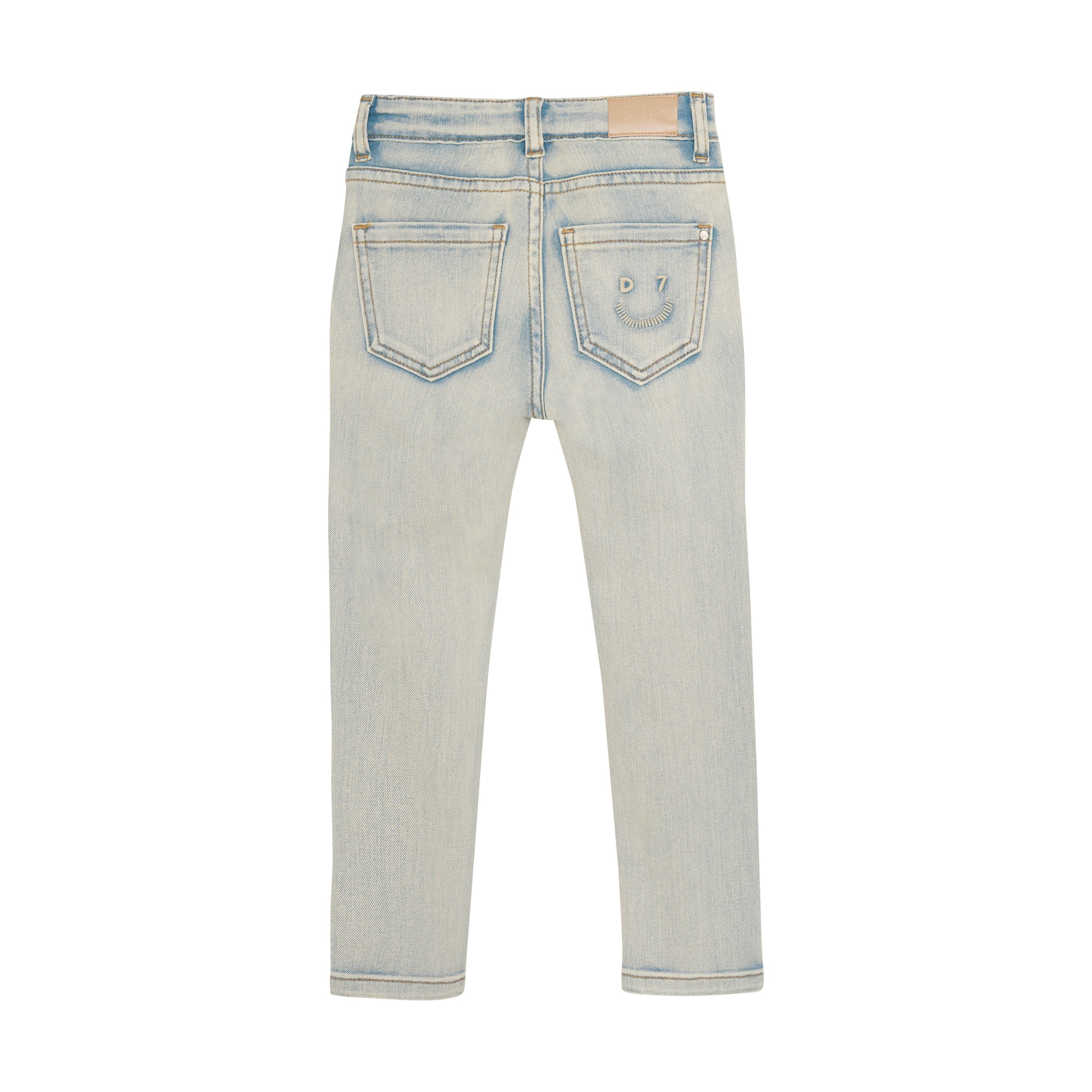 Jongens 2700 Skinny Fit Print Jeans van Daily7 in de kleur Used Light Denim in maat 128.