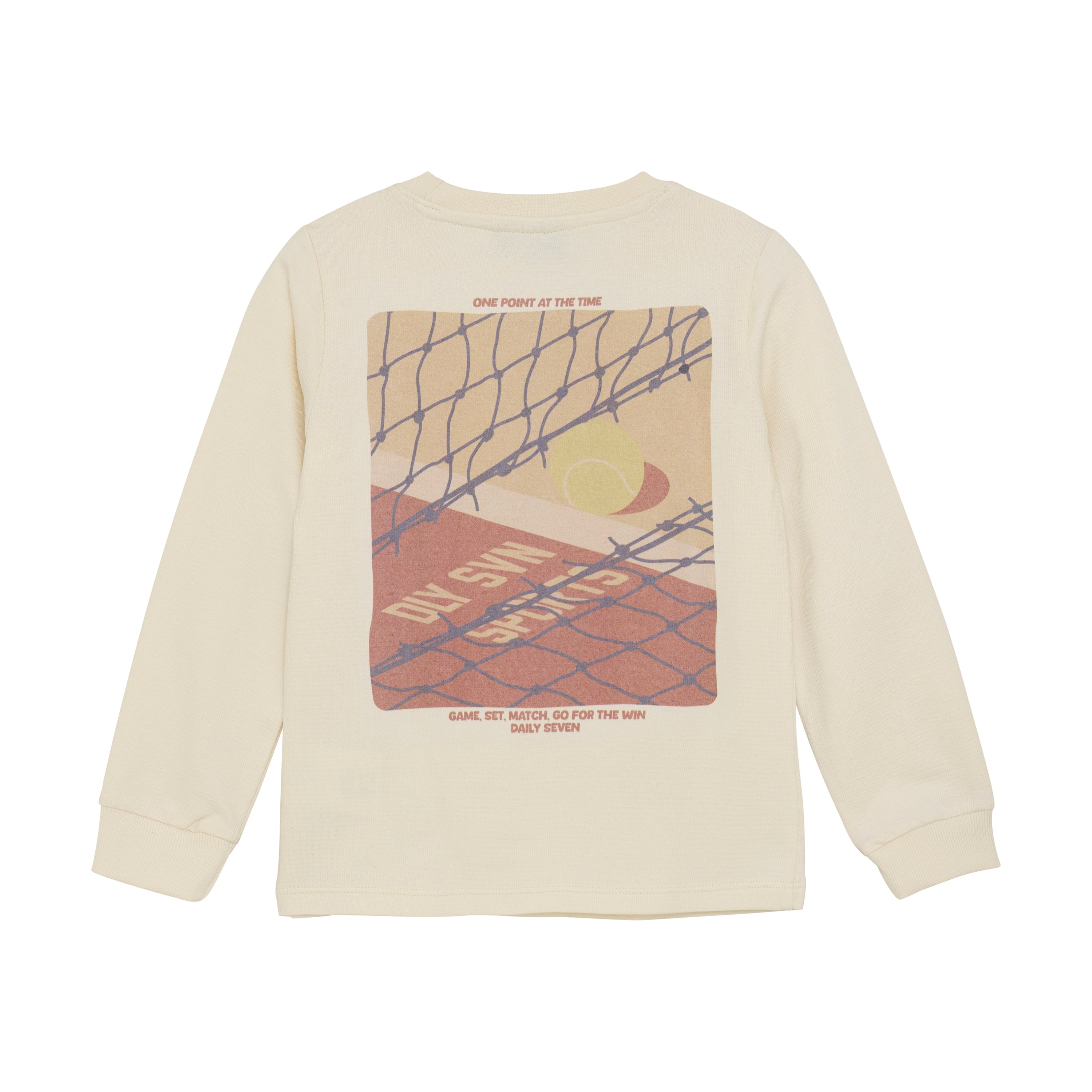 Jongens T-shirt Longsleeve Artwork van Daily7 in de kleur Off White in maat 128.
