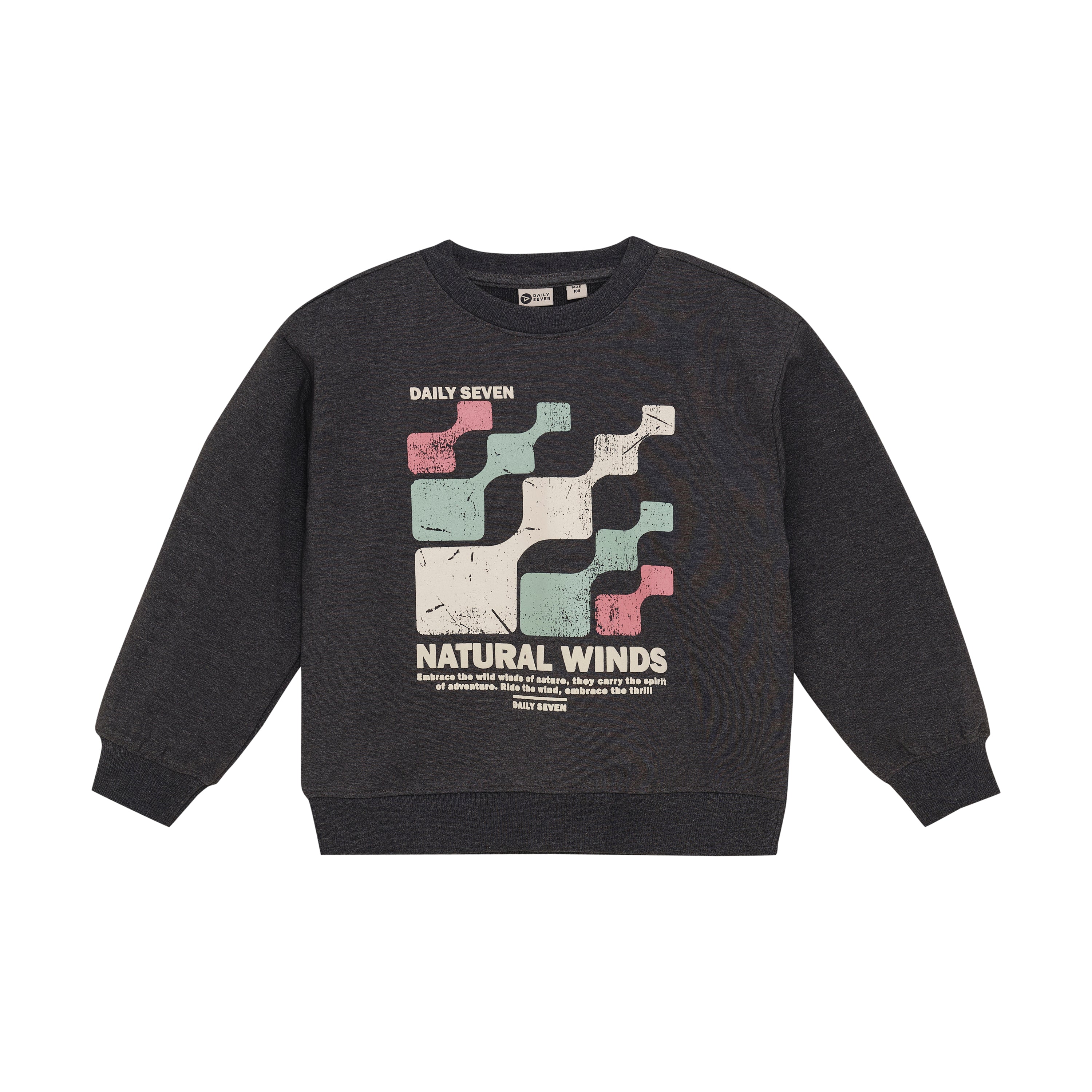 Jongens Oversized Sweater Daily Seven van Daily7 in de kleur Dark Grey Melange in maat 128.