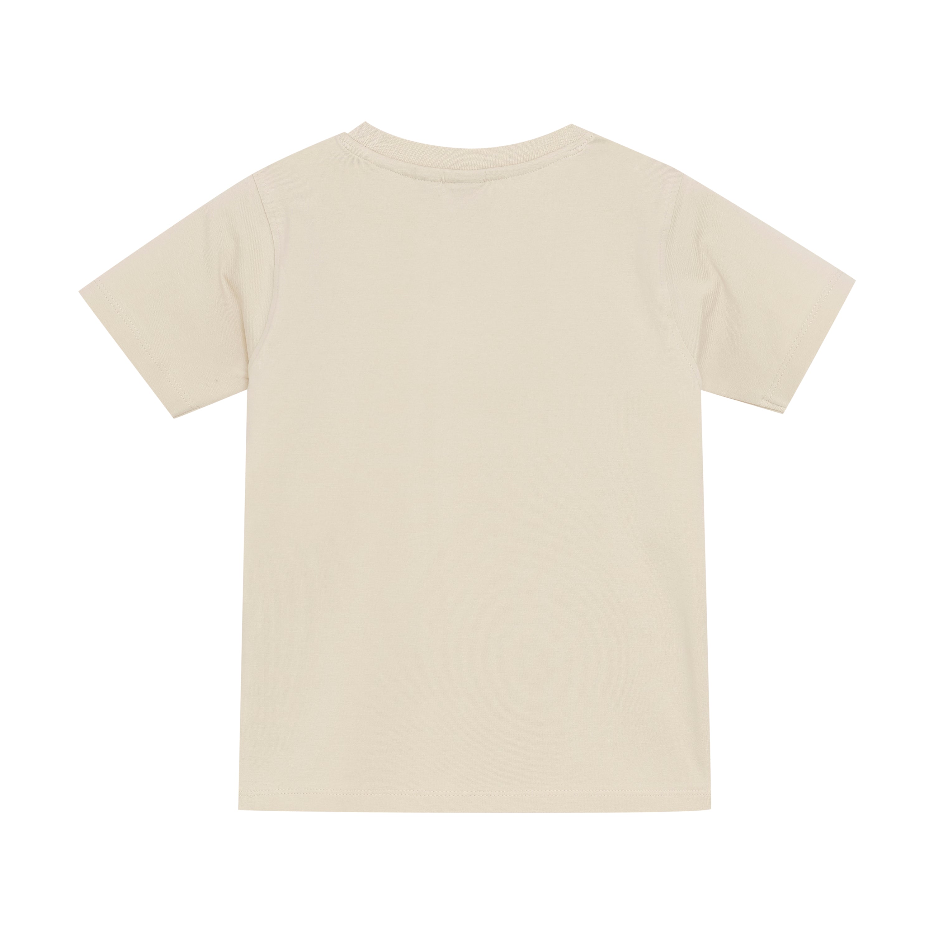 Jongens T-shirt Basic van Daily7 in de kleur Sandshell in maat 128.