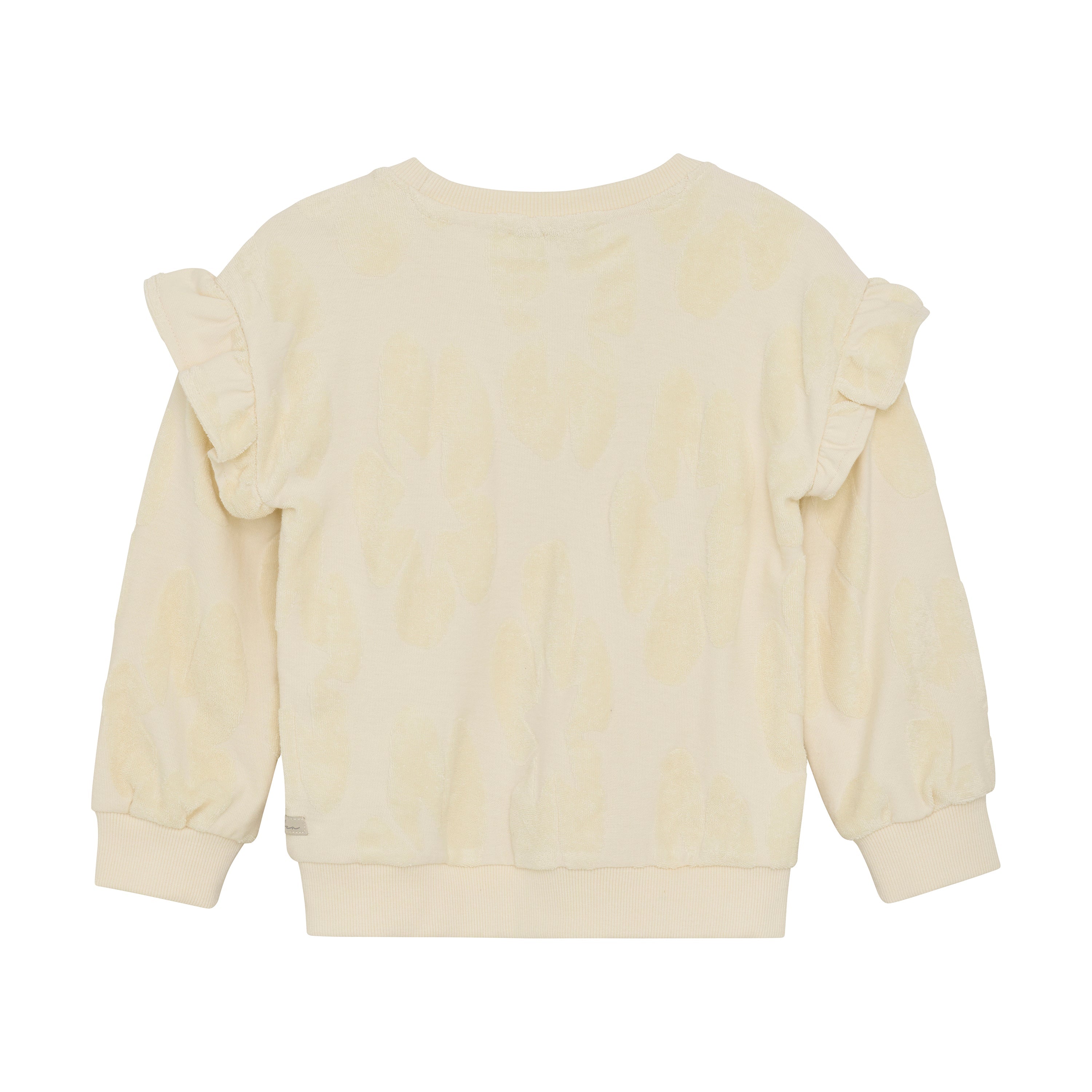 Meisjes Sweater Jaquard Ruffle van Daily7 in de kleur Off White in maat 128.