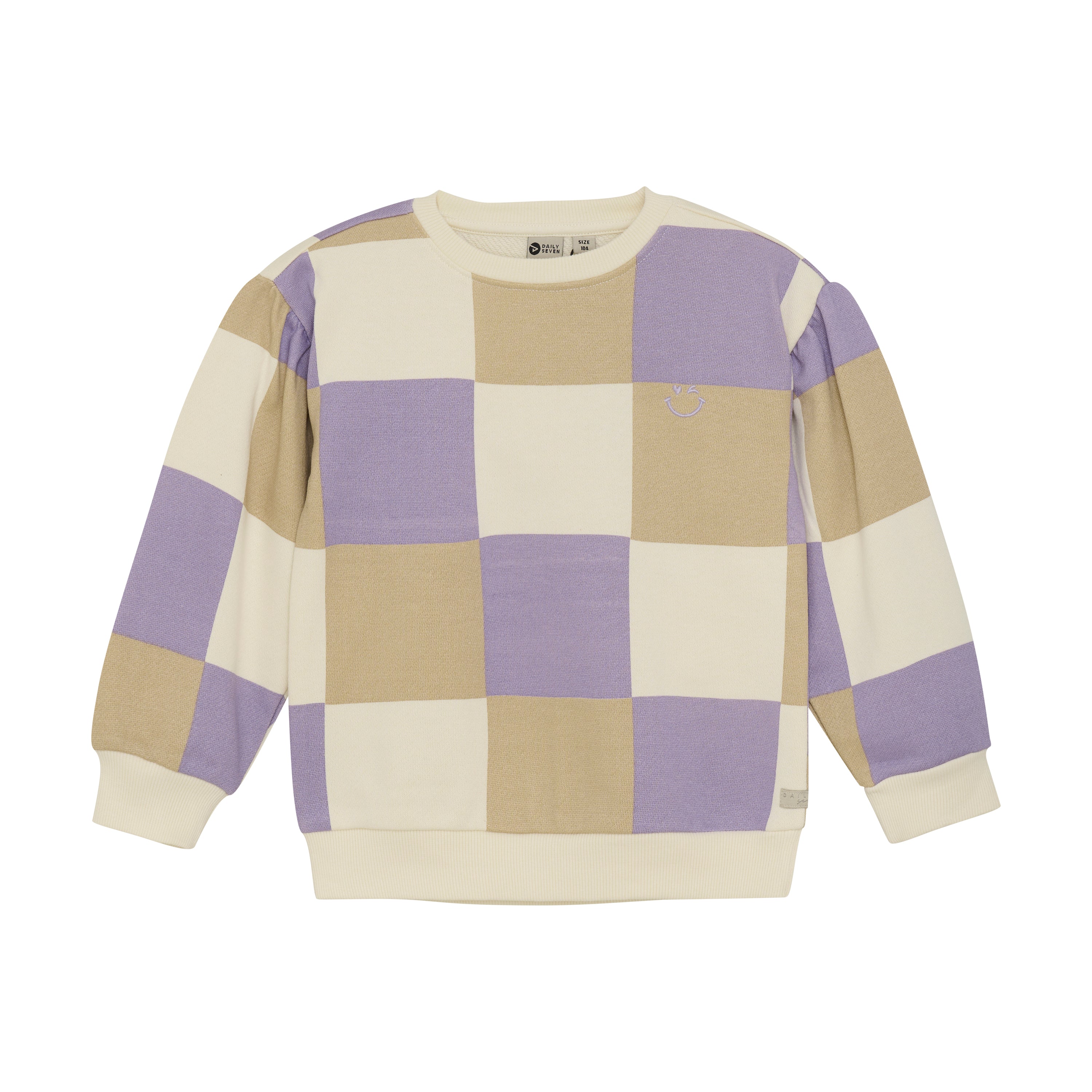 Meisjes Sweater Check van Daily7 in de kleur Daybreak in maat 128.