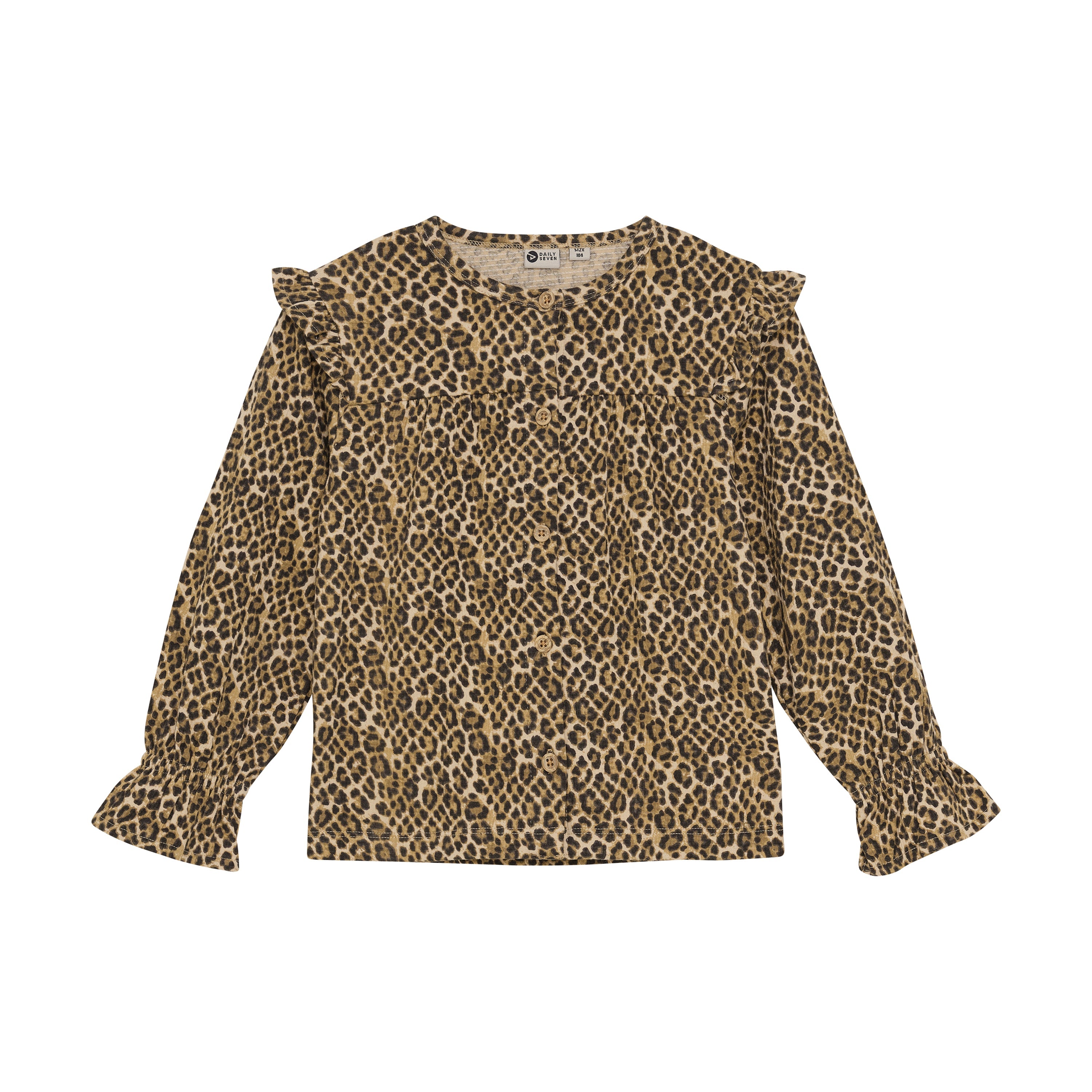 Meisjes Shirt Longsleeve Animal van Daily7 in de kleur Latte Sand in maat 128.