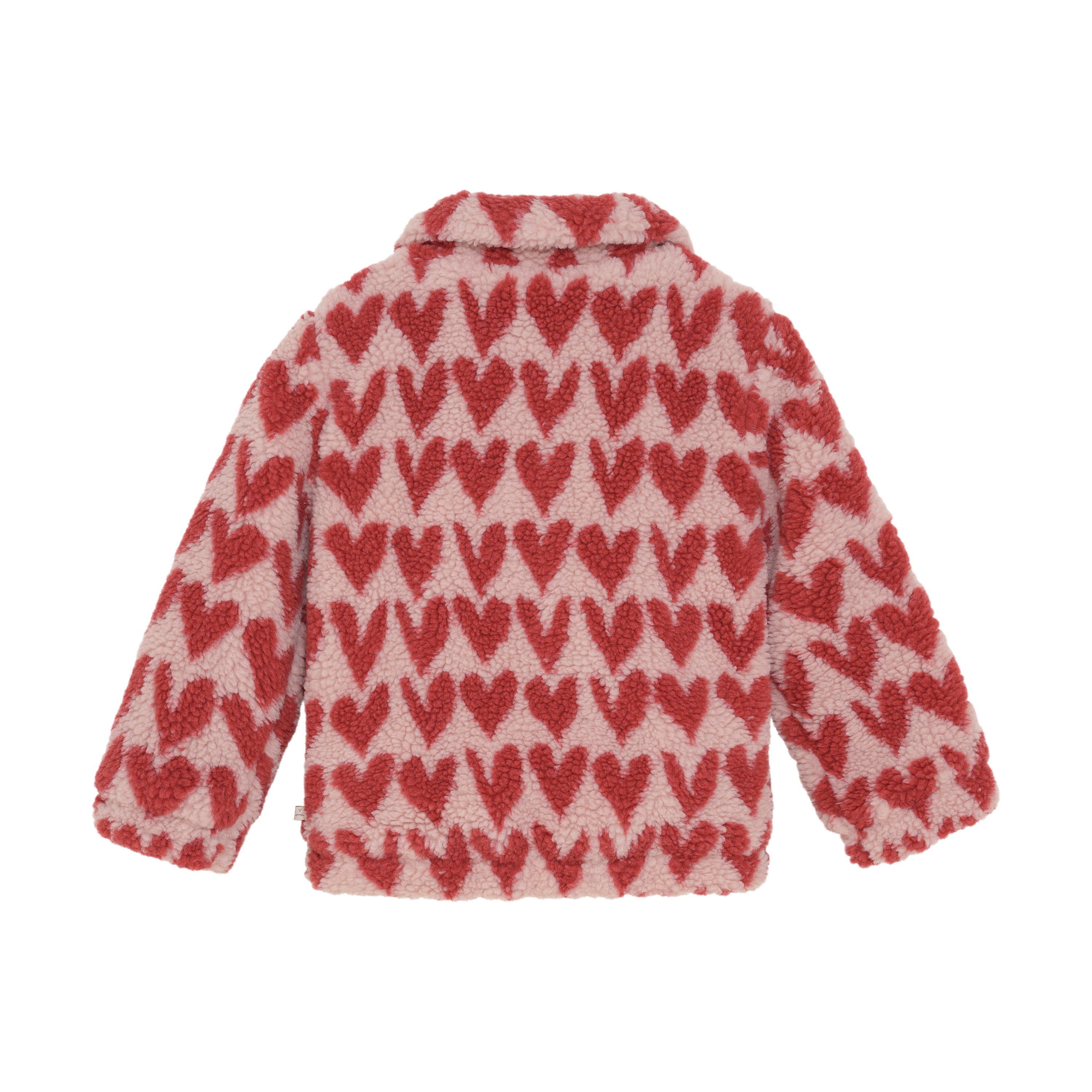 Meisjes Teddy Jacket Heart van Daily7 in de kleur Pale Mauve in maat 128.