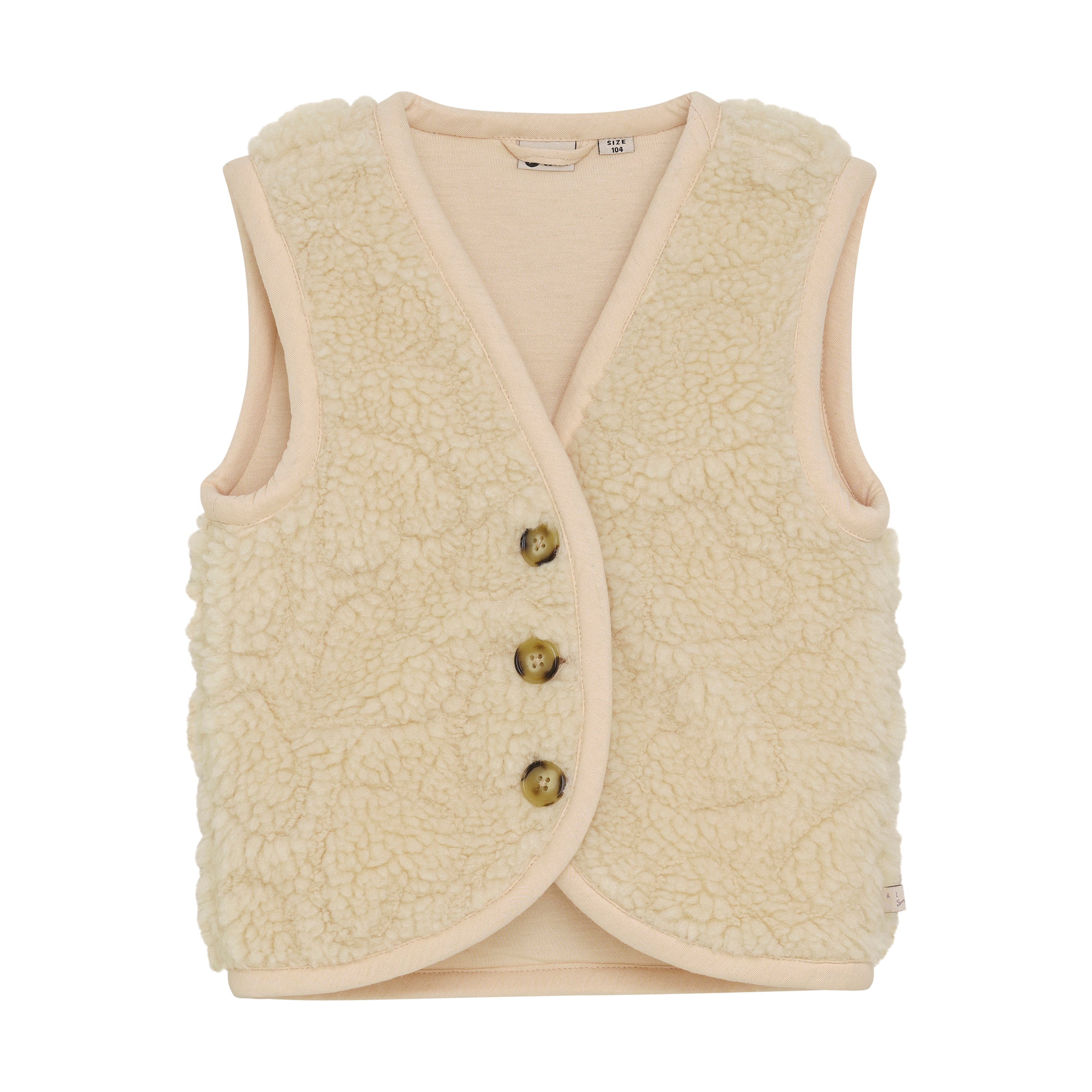 Meisjes Teddy Gilet van Daily7 in de kleur Sandshell in maat 98\104.