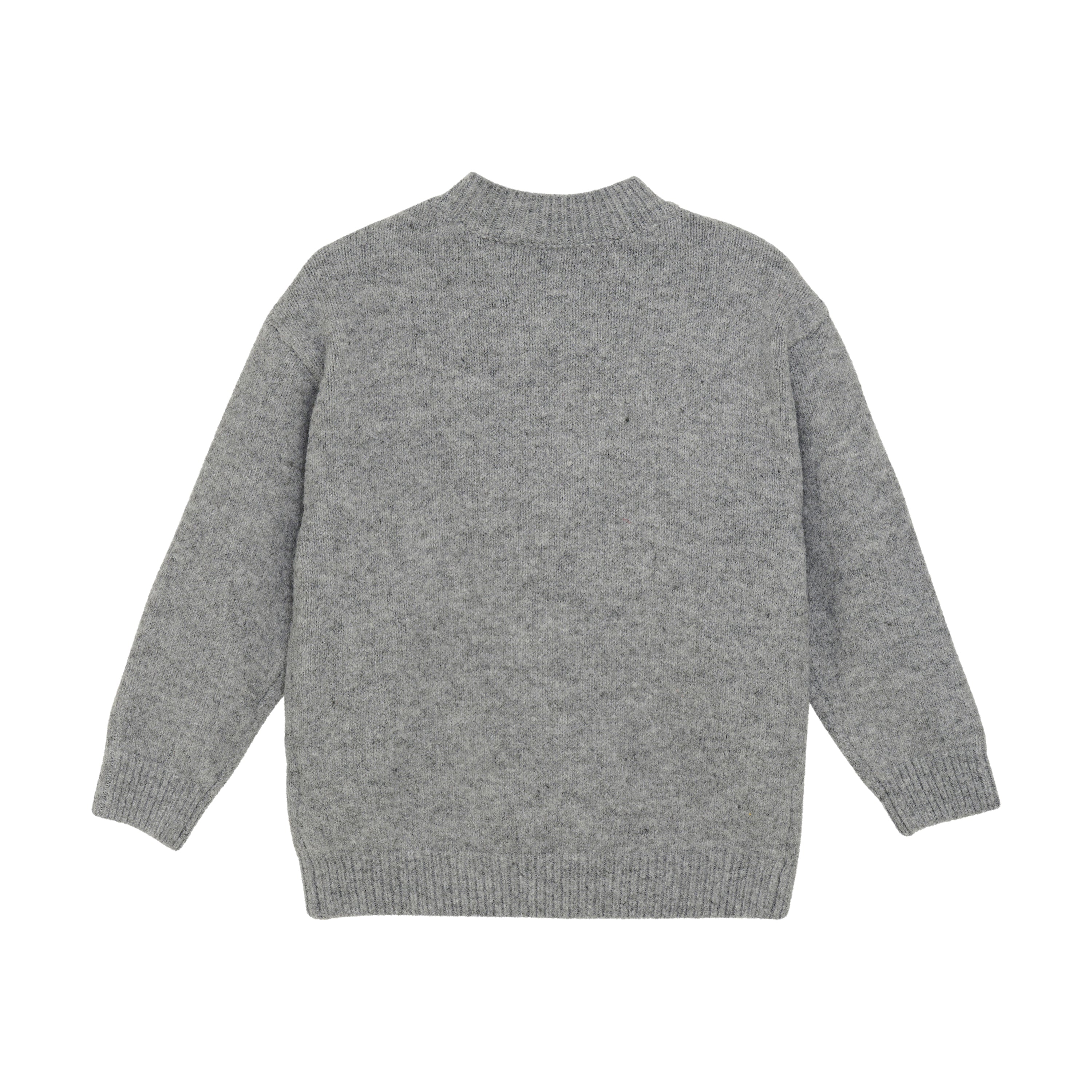Meisjes Knitted Sweater Heart van Daily7 in de kleur Medium Grey Melange in maat 128.