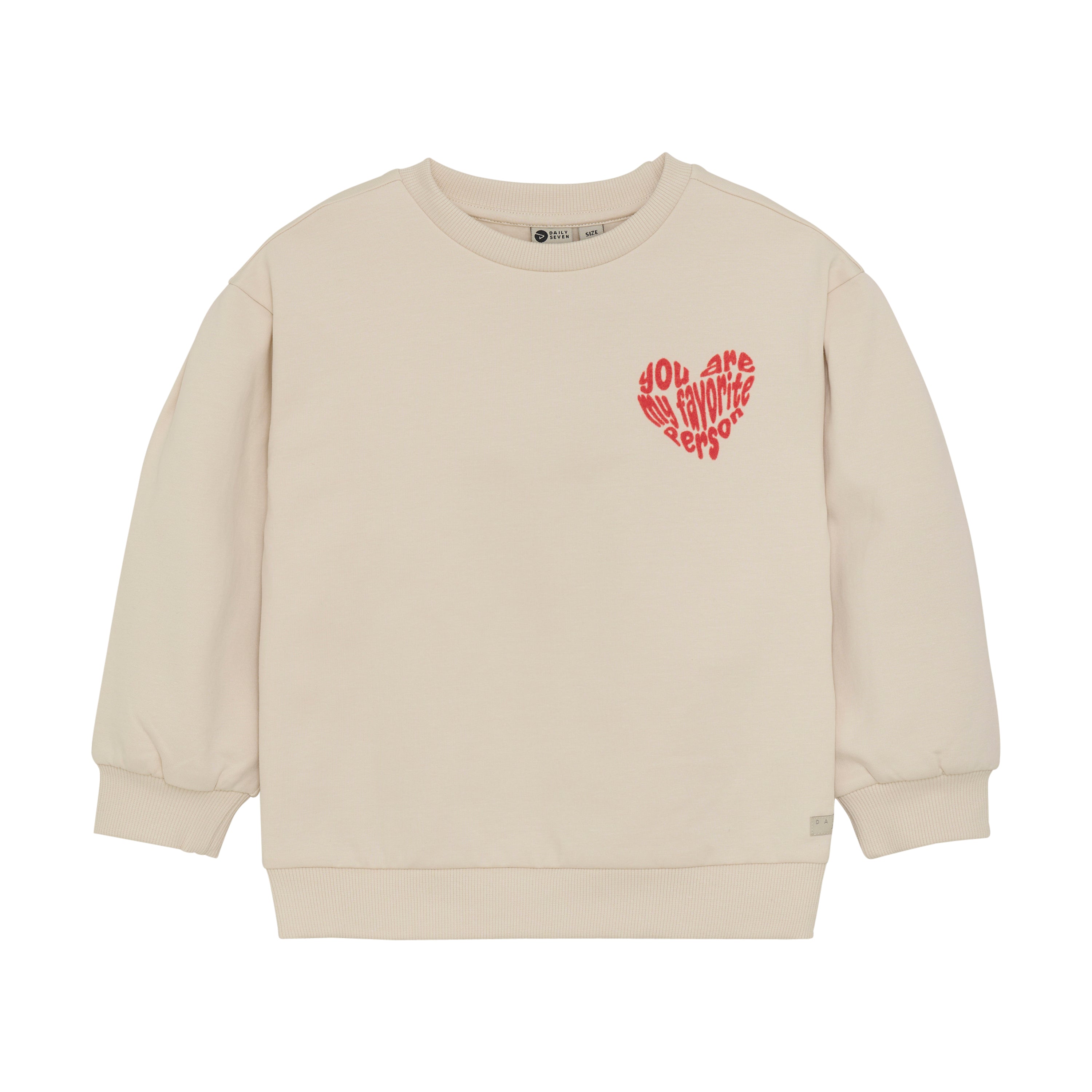 Meisjes Sweater Brushed Backprint van Daily7 in de kleur Sandshell in maat 128.