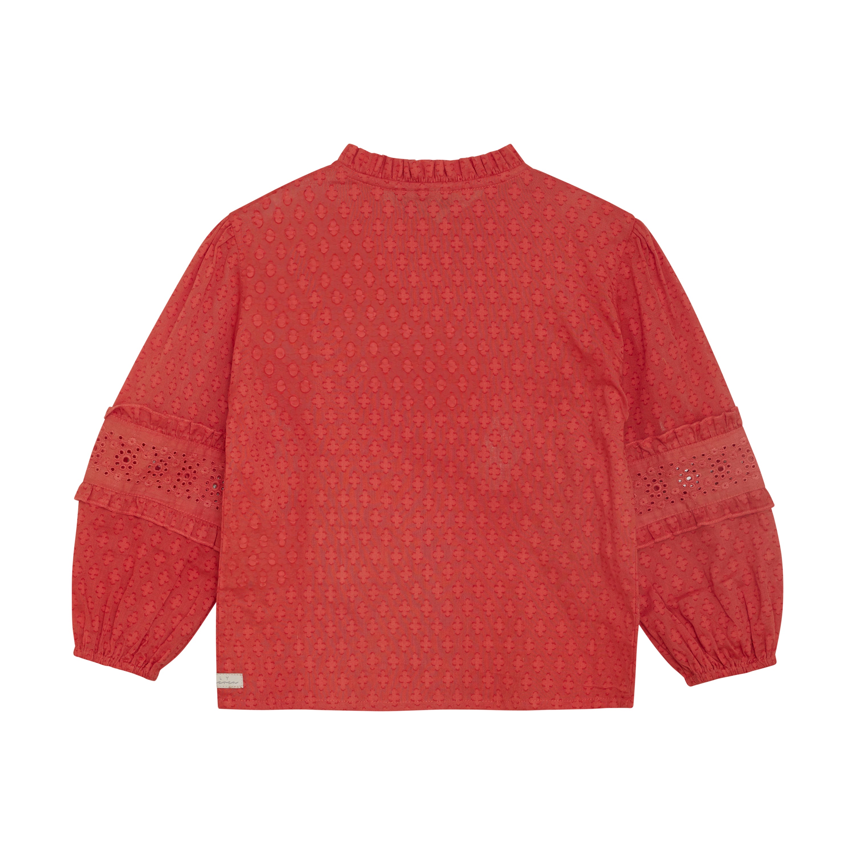 Meisjes Shirt Longsleeve Ruffle van Daily7 in de kleur Baked Apple in maat 128.
