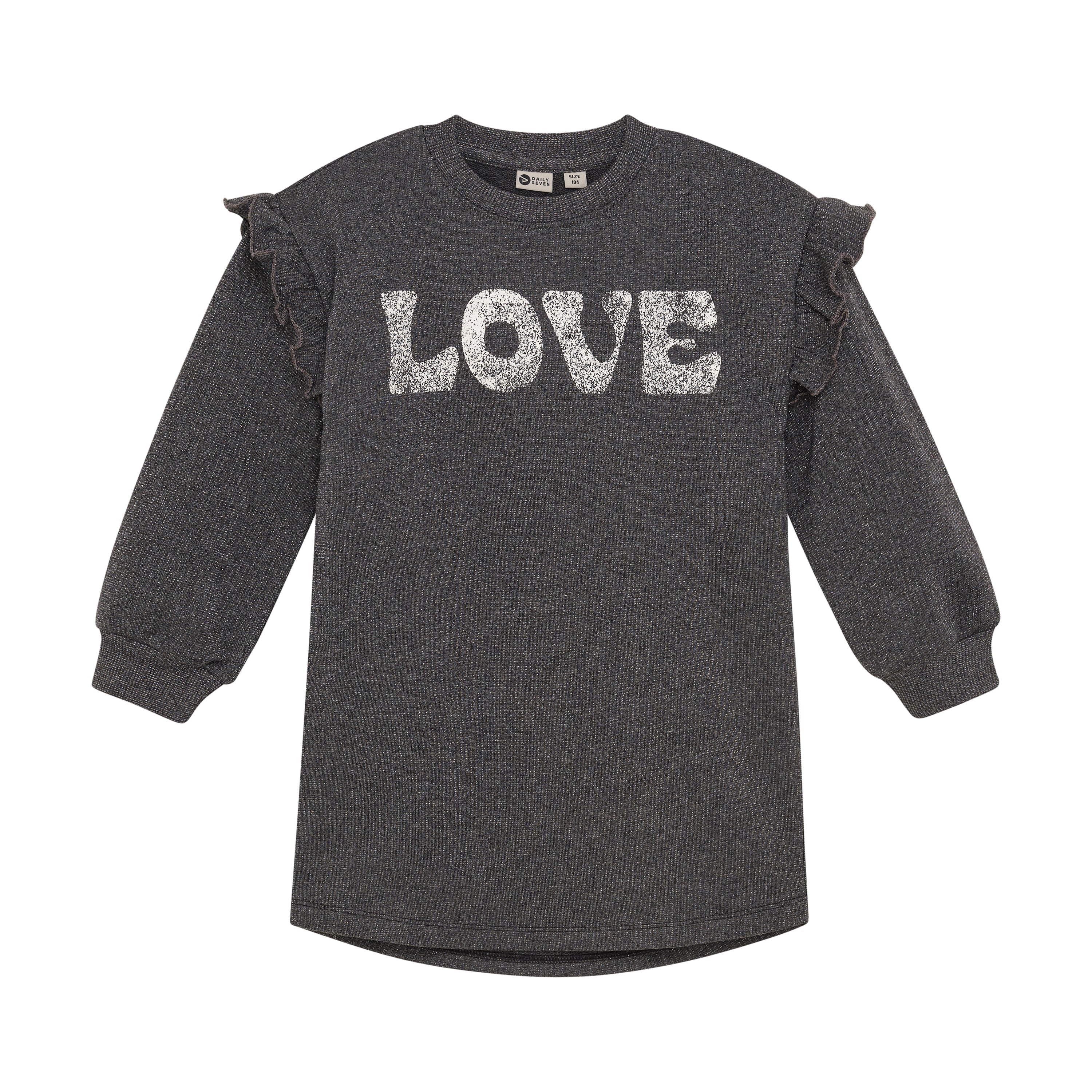 Meisjes Sweatdress Longsleeve Print van Daily7 in de kleur Phantom in maat 128.