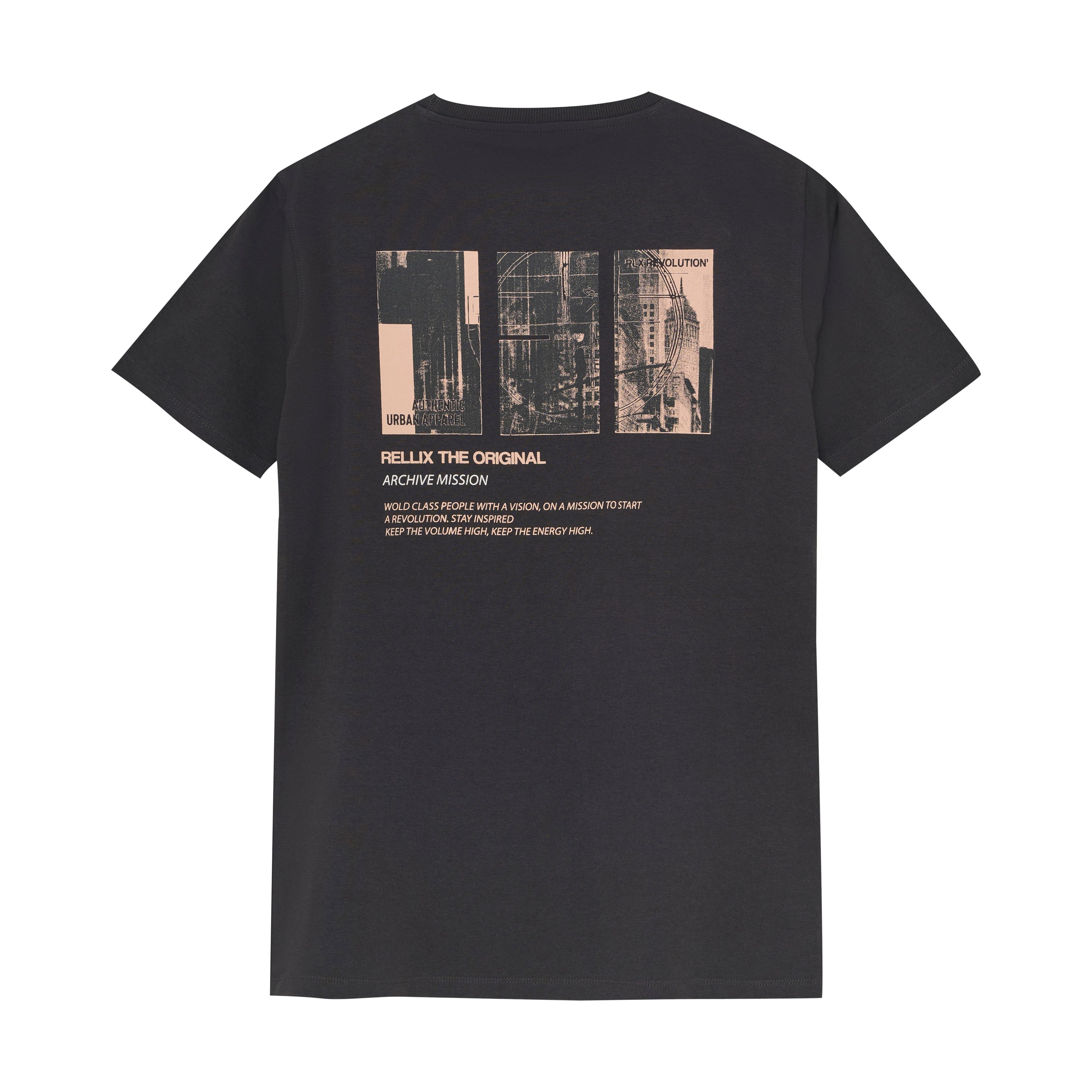 Jongens T-shirt RLX Backprint van Rellix in de kleur Phantom in maat 188.